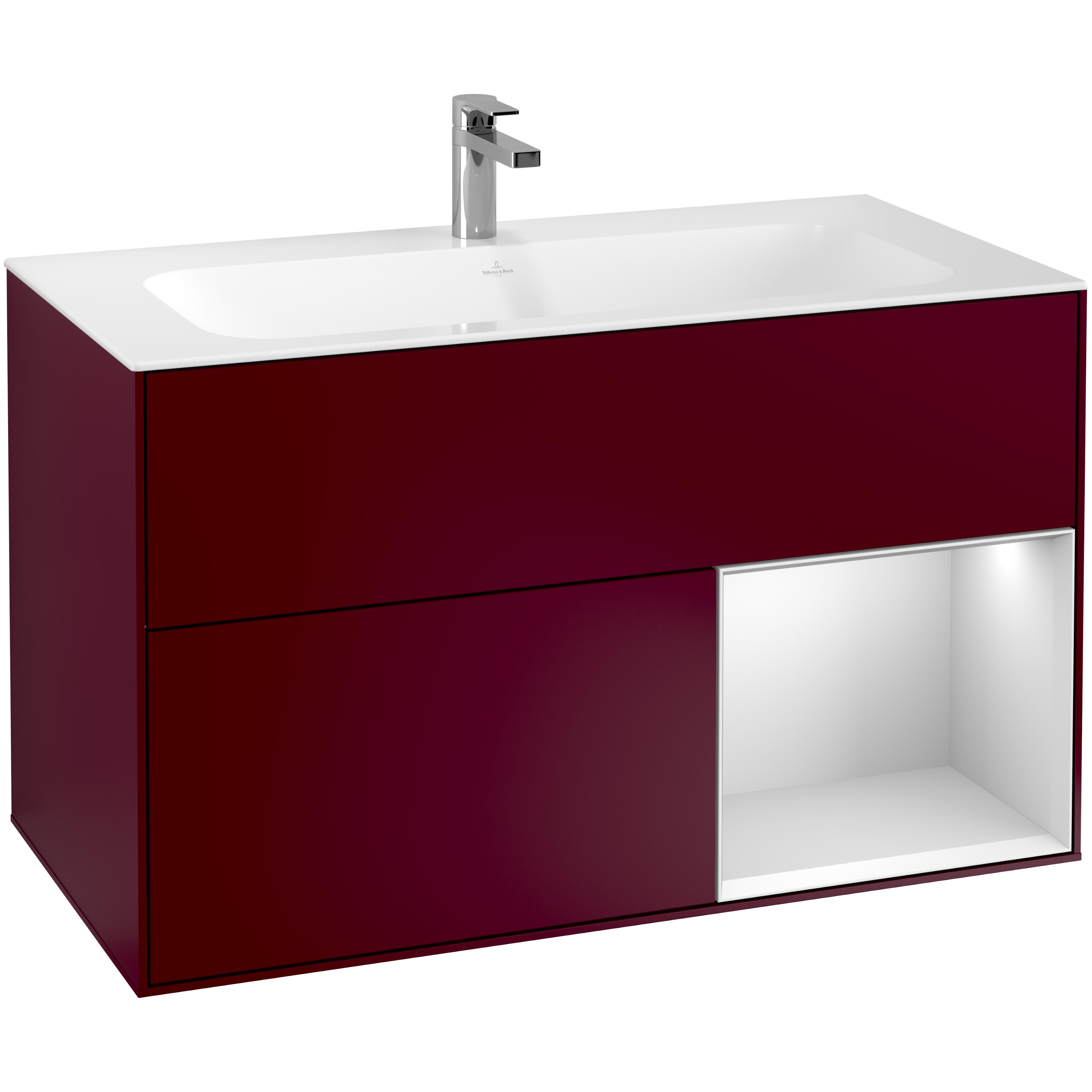 Tvättställsskåp Villeroy & Boch Finion med 2 Lådor och Hylla för Inbyggt Tvättställ | badrum - badrumsmobler - tvattstallsskap-och-kommod | KakelKungen