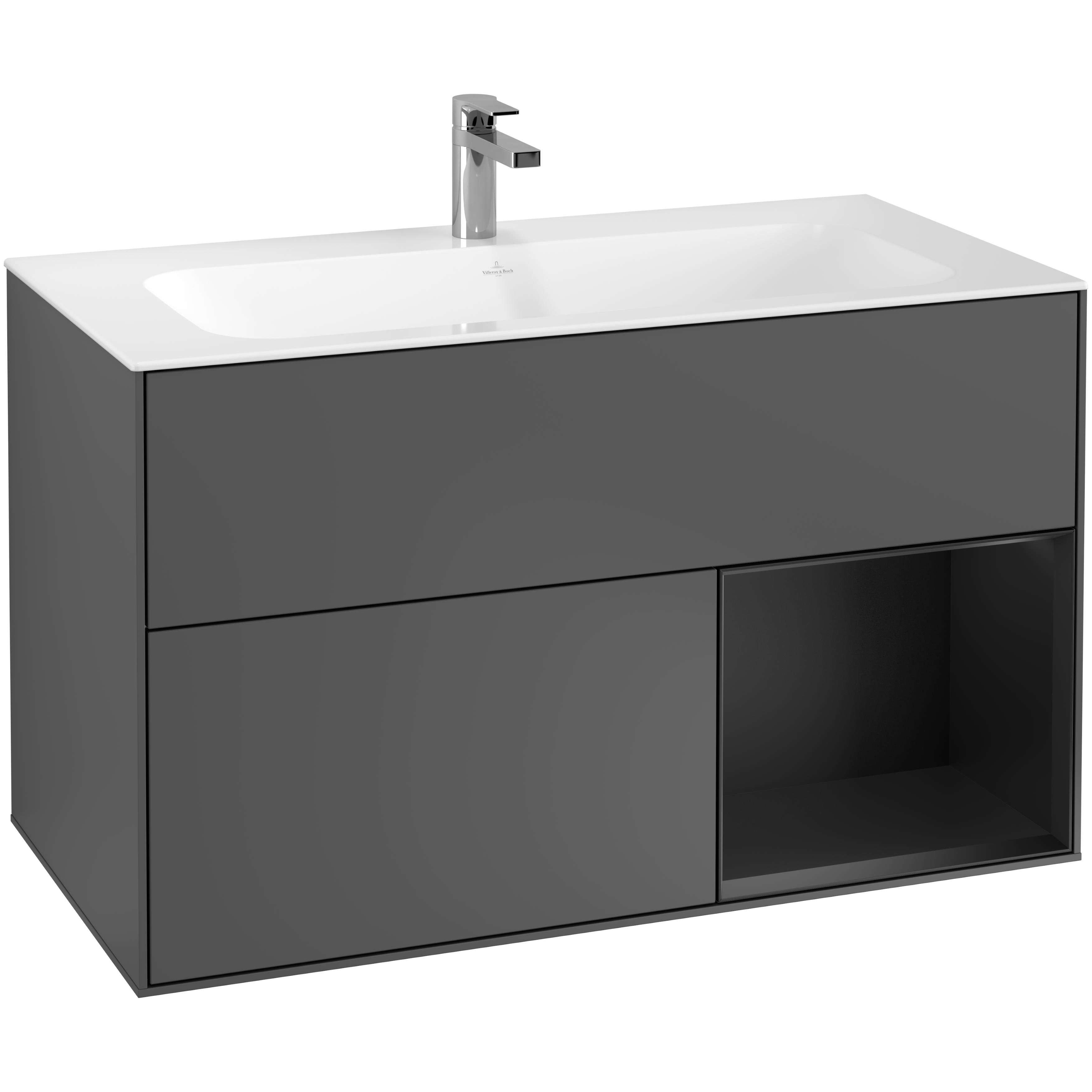 Tvättställsskåp Villeroy & Boch Finion med 2 Lådor och Hylla för Inbyggt Tvättställ | badrum - badrumsmobler - tvattstallsskap-och-kommod | KakelKungen