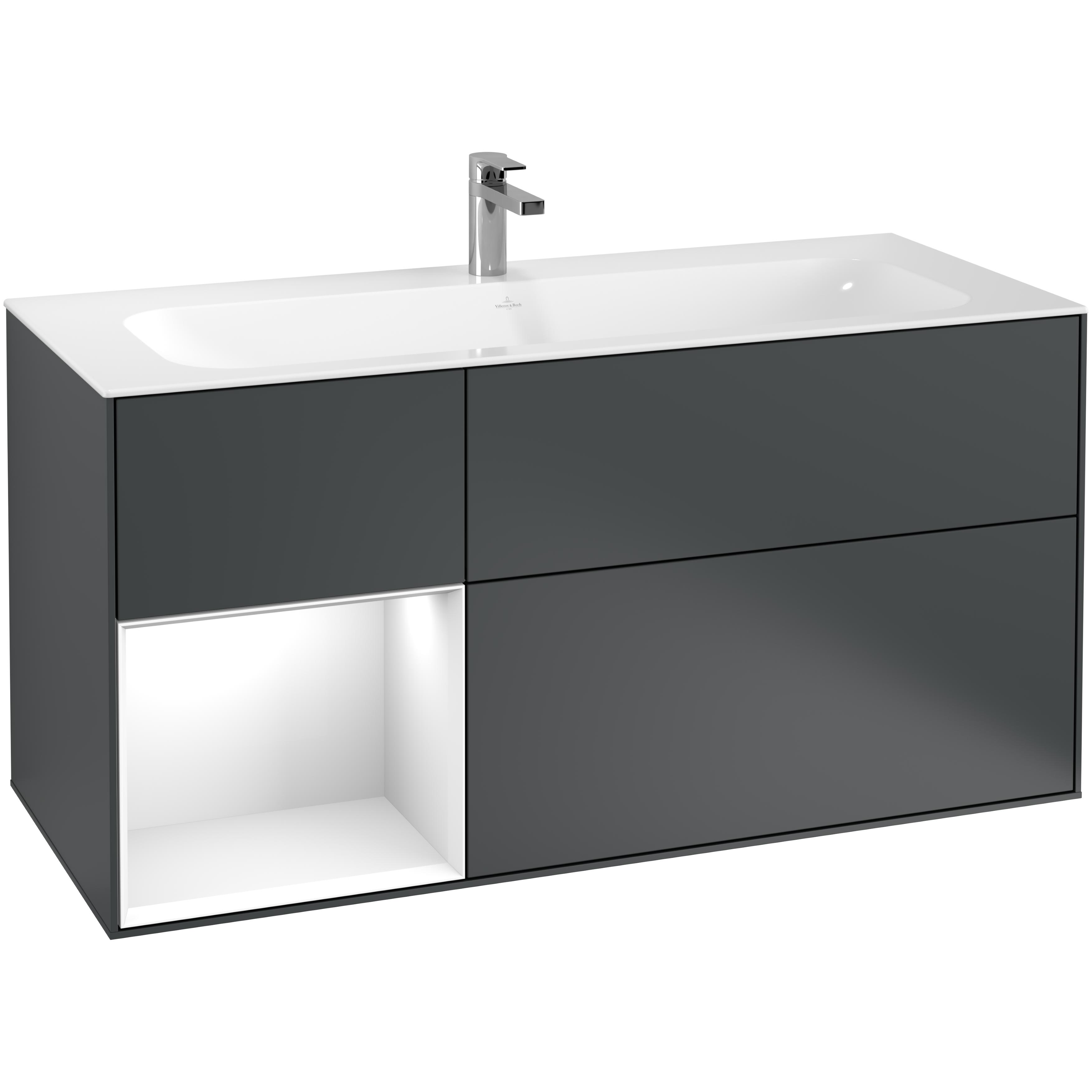 Tvättställsskåp Villeroy & Boch Finion med 3 Lådor och Hylla för Inbyggt Tvättställ | badrum - badrumsmobler - tvattstallsskap-och-kommod | KakelKungen