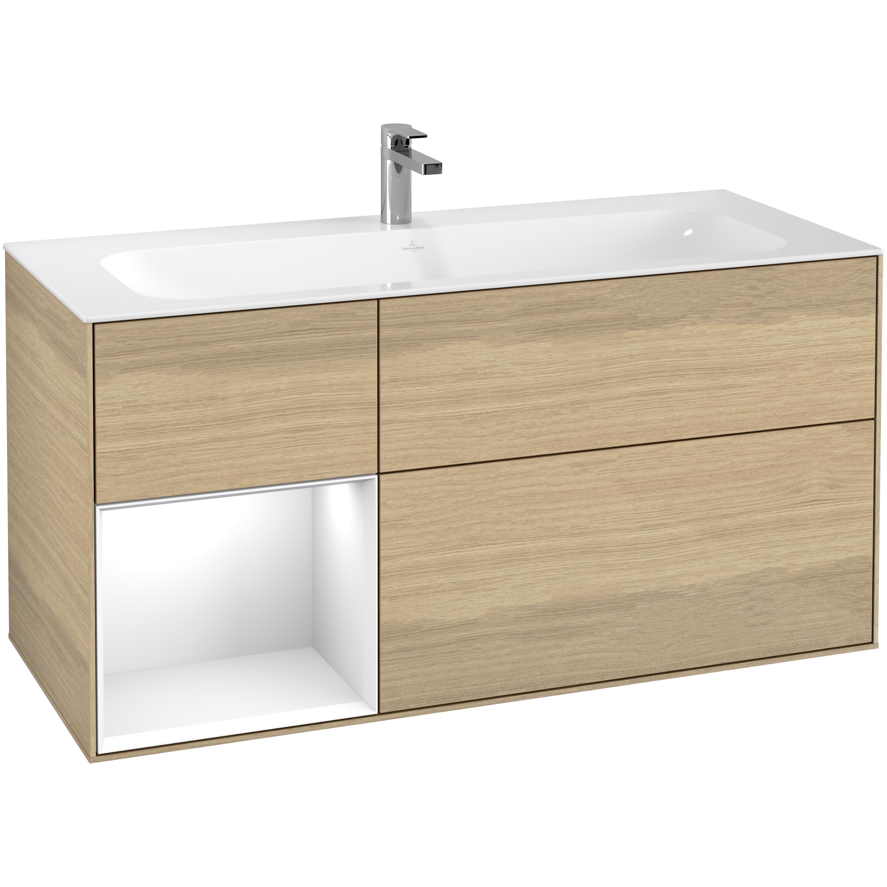 Tvättställsskåp Villeroy & Boch Finion med 3 Lådor och Hylla för Inbyggt Tvättställ | badrum - badrumsmobler - tvattstallsskap-och-kommod | KakelKungen