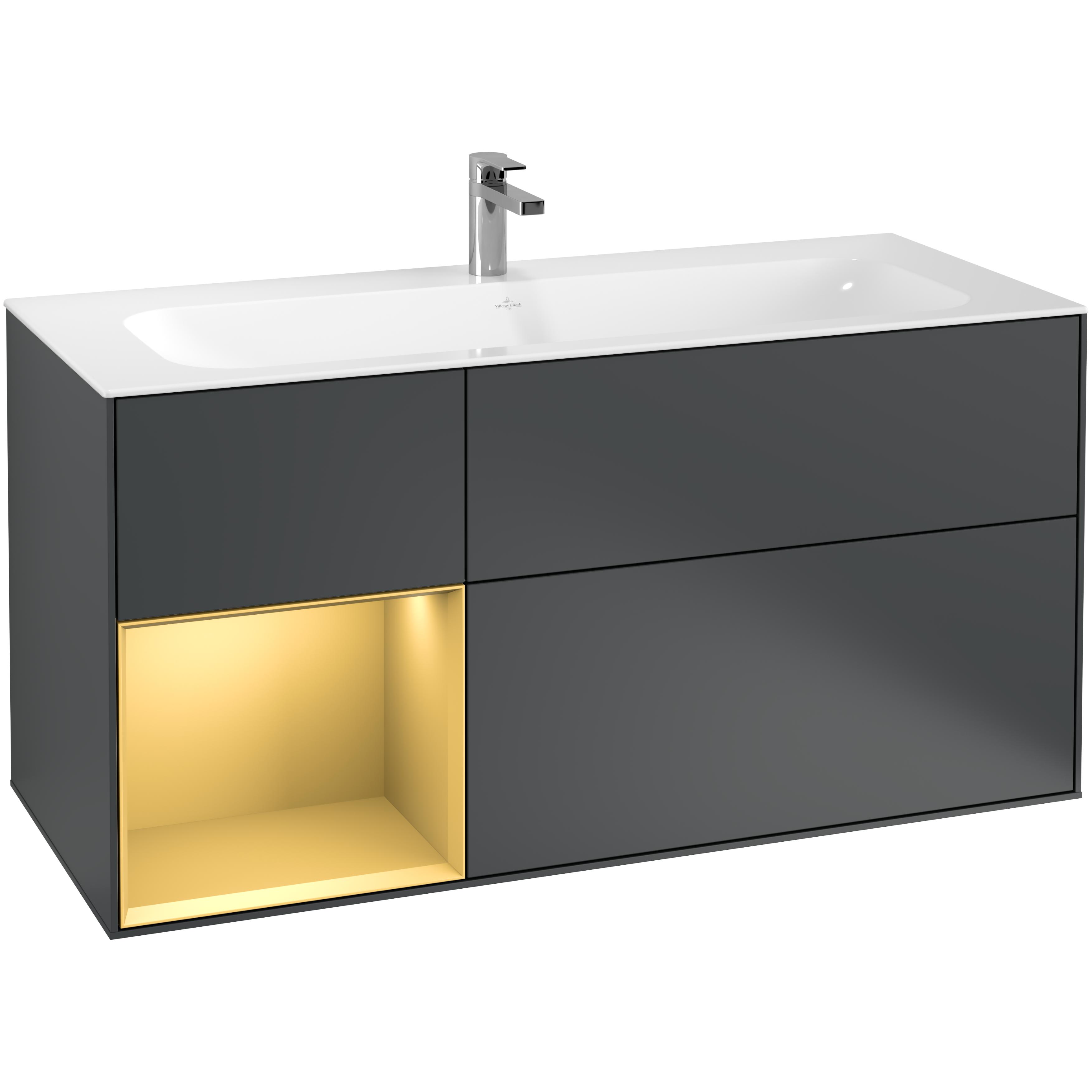 Tvättställsskåp Villeroy & Boch Finion med 3 Lådor och Hylla för Inbyggt Tvättställ | badrum - badrumsmobler - tvattstallsskap-och-kommod | KakelKungen