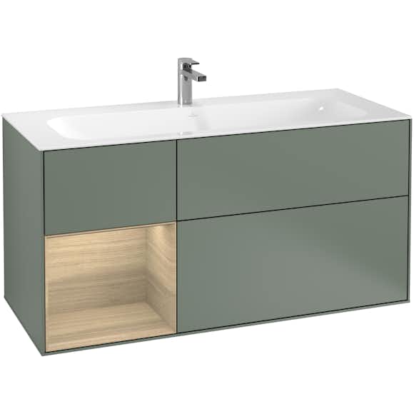 tvättställsskåp villeroy & boch finion med 3 lådor och hylla för inbyggt tvättställ