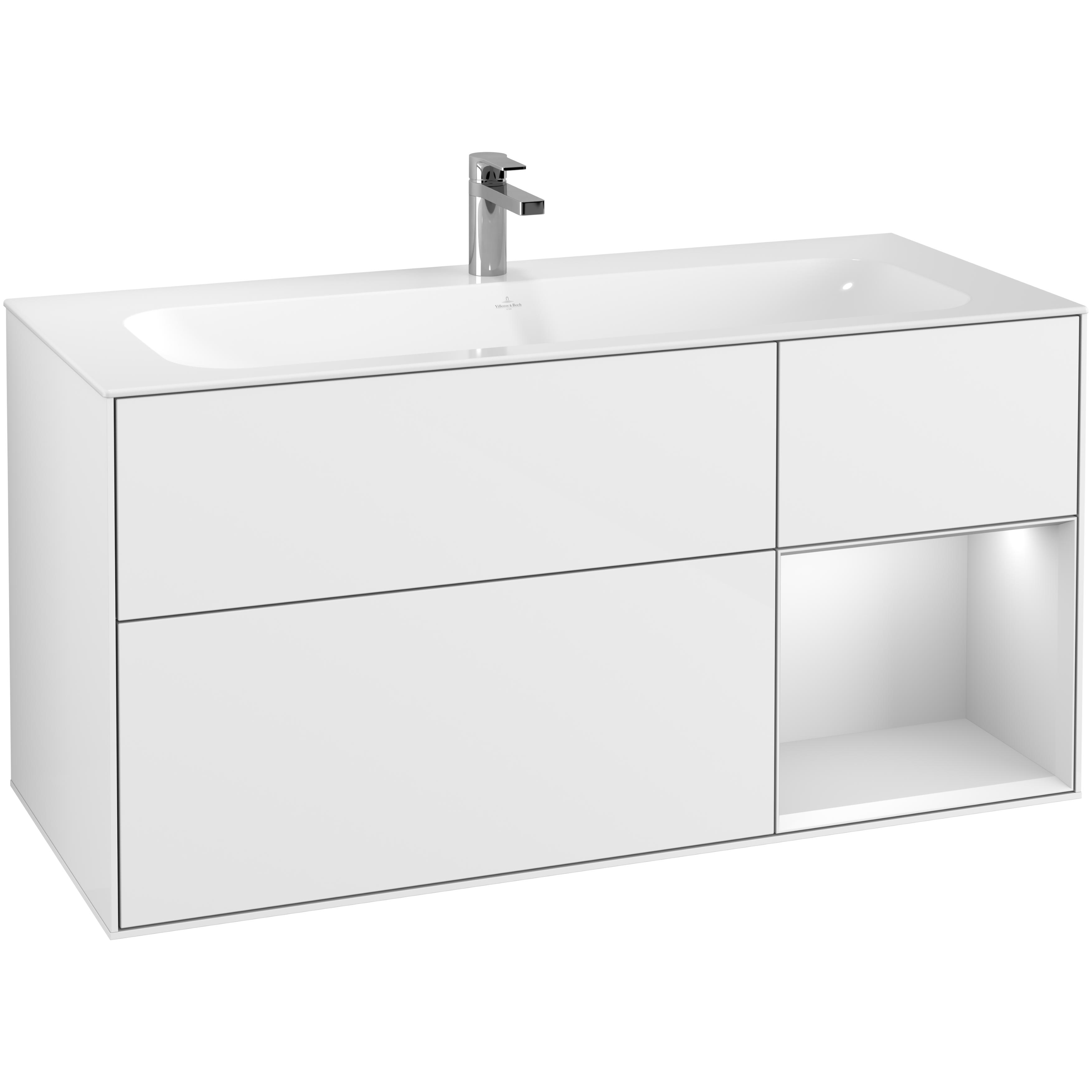 Tvättställsskåp Villeroy & Boch Finion med 3 Lådor och Hylla för Inbyggt Tvättställ | badrum - badrumsmobler - tvattstallsskap-och-kommod | KakelKungen