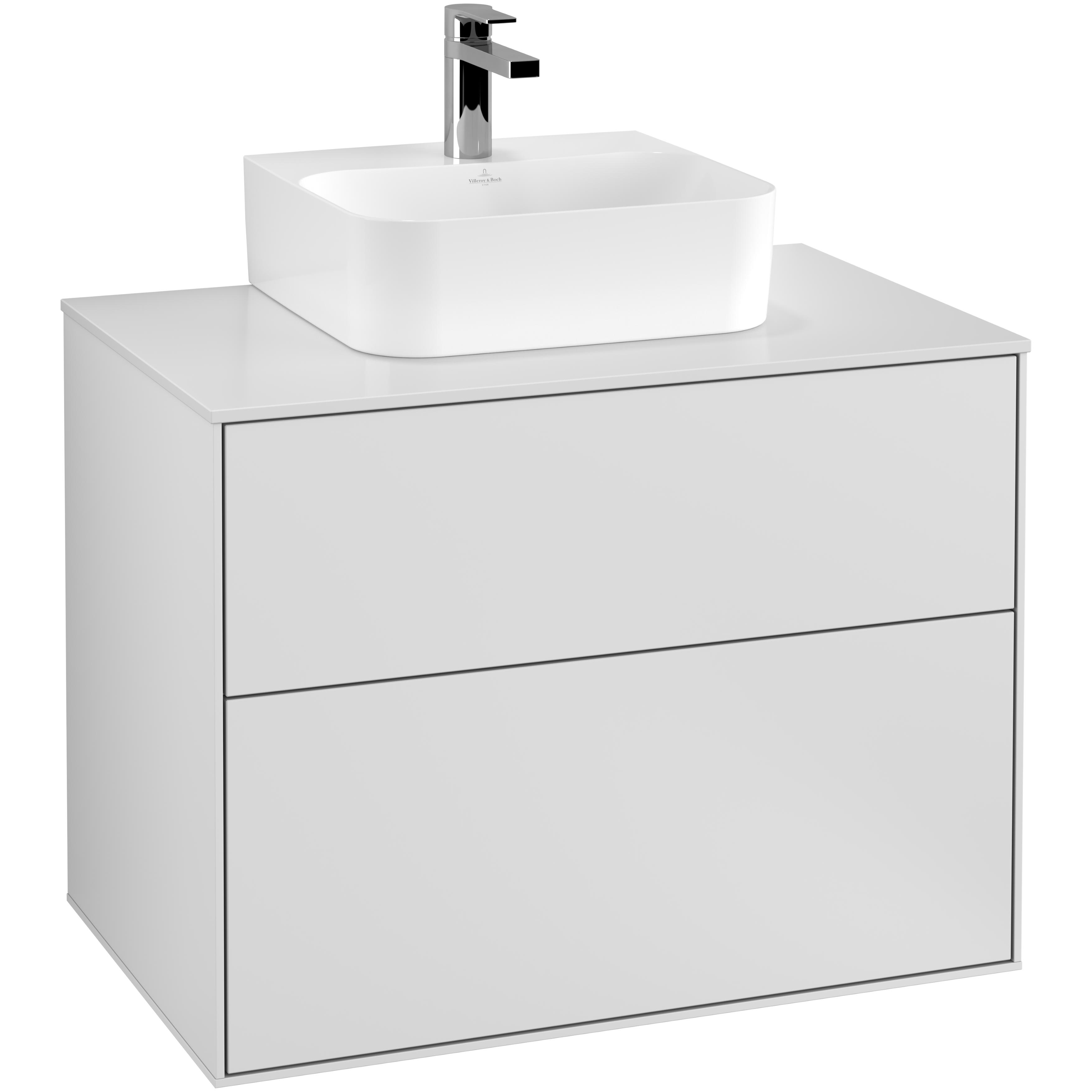 Tvättställsskåp Villeroy & Boch Finion med 2 Lådor och Bänkskiva för Kompakt Tvättställ | badrum - badrumsmobler - tvattstallsskap-och-kommod | KakelKungen