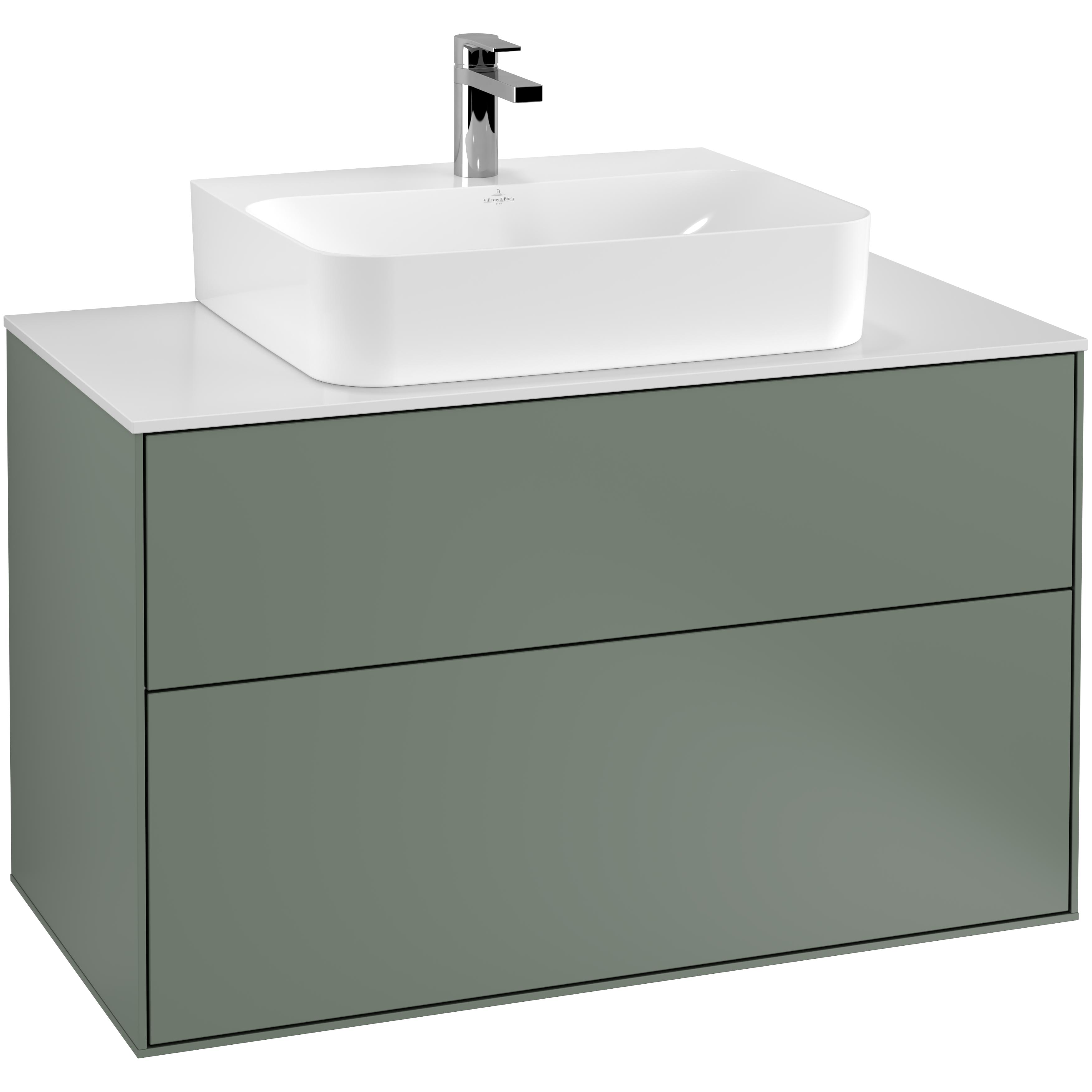 Tvättställsskåp Villeroy & Boch Finion med 2 Lådor och Bänkskiva för Centrerat Tvättställ | badrum - badrumsmobler - tvattstallsskap-och-kommod | KakelKungen