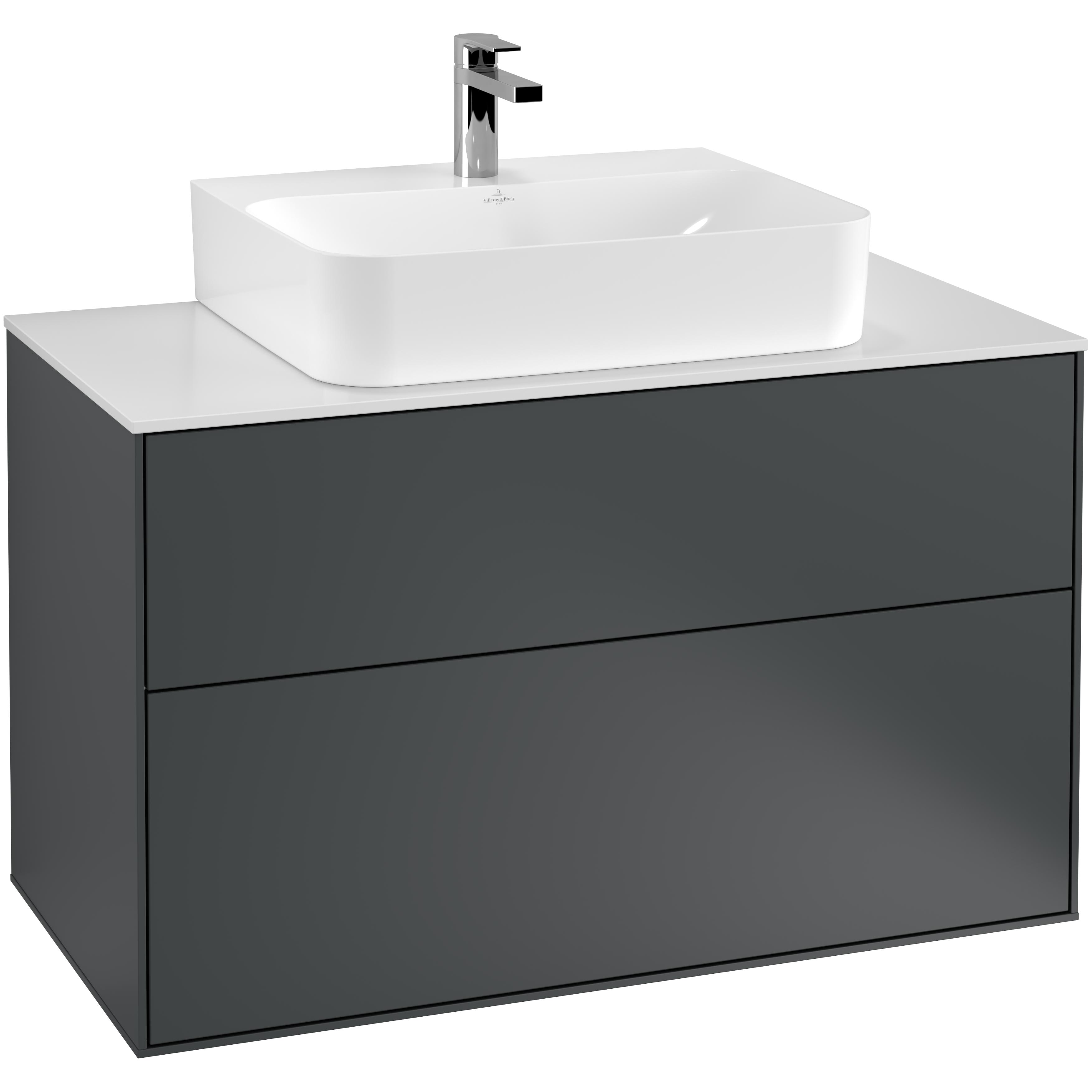 Tvättställsskåp Villeroy & Boch Finion med 2 Lådor och Bänkskiva för Centrerat Tvättställ | badrum - badrumsmobler - tvattstallsskap-och-kommod | KakelKungen