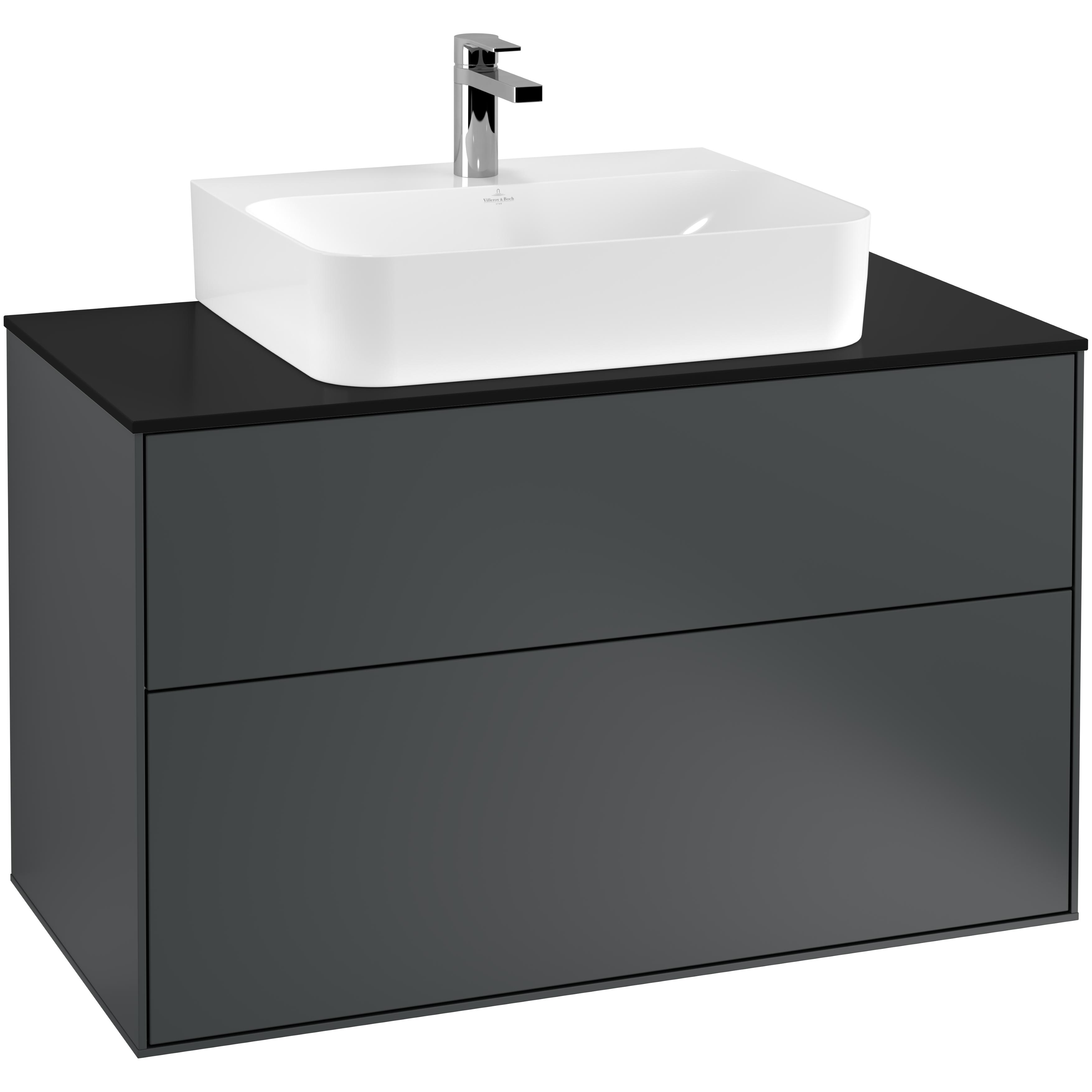 Tvättställsskåp Villeroy & Boch Finion med 2 Lådor och Bänkskiva för Centrerat Tvättställ | badrum - badrumsmobler - tvattstallsskap-och-kommod | KakelKungen