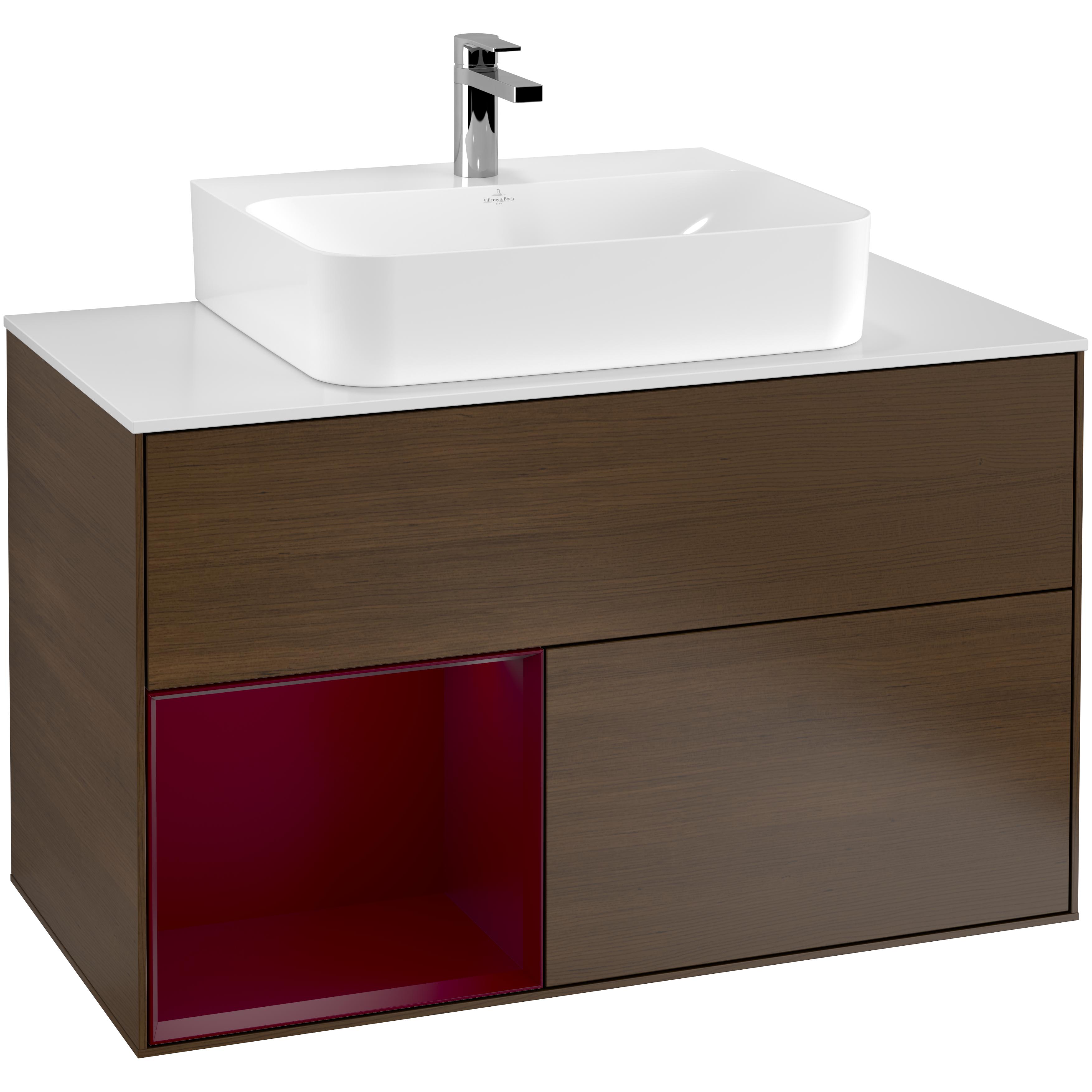 Tvättställsskåp Villeroy & Boch Finion med 2 Lådor Hylla och Bänkskiva för Centrerat Tvättställ | badrum - badrumsmobler - tvattstallsskap-och-kommod | KakelKungen