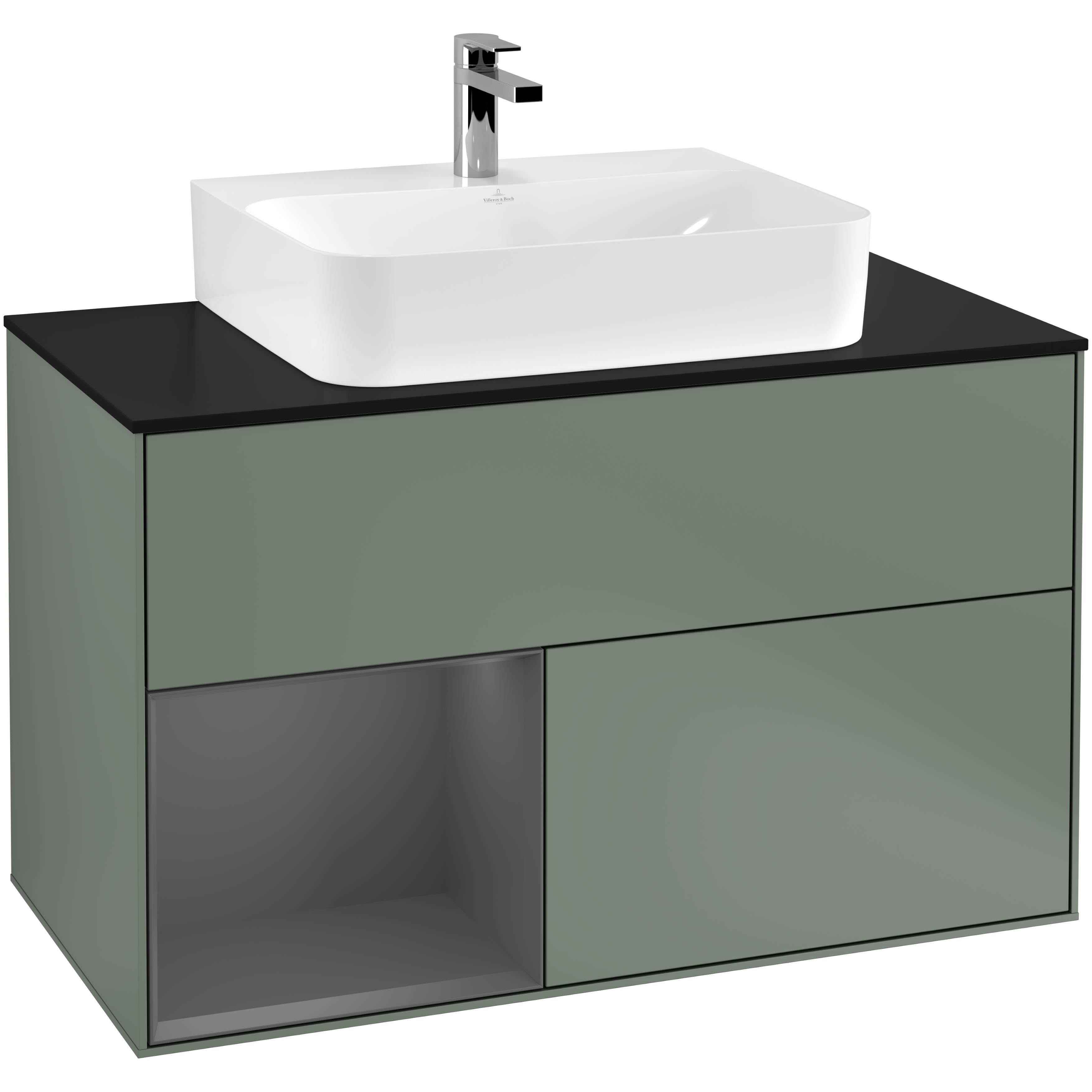 Tvättställsskåp Villeroy & Boch Finion med 2 Lådor Hylla och Bänkskiva för Centrerat Tvättställ | badrum - badrumsmobler - tvattstallsskap-och-kommod | KakelKungen