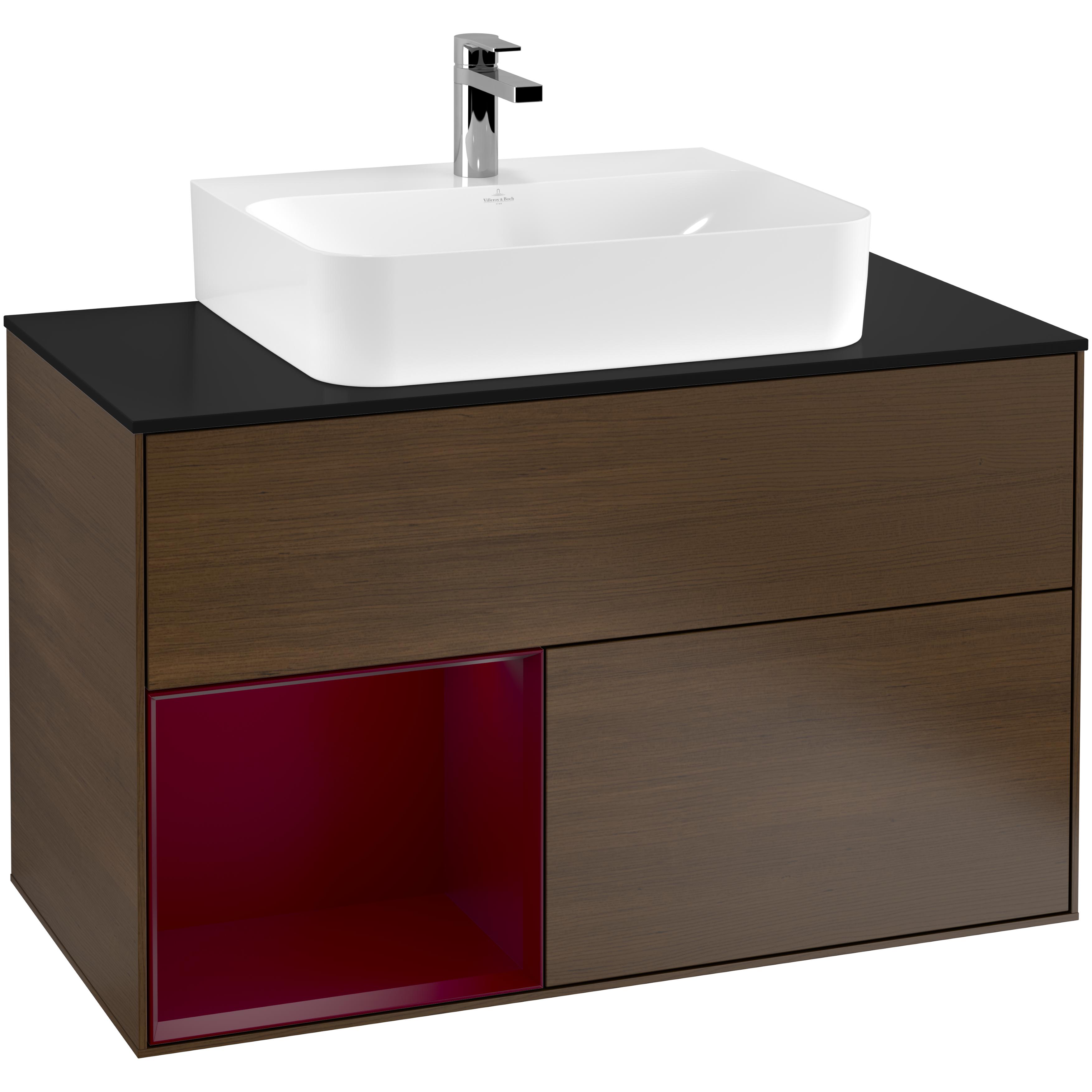 Tvättställsskåp Villeroy & Boch Finion med 2 Lådor Hylla och Bänkskiva för Centrerat Tvättställ | badrum - badrumsmobler - tvattstallsskap-och-kommod | KakelKungen