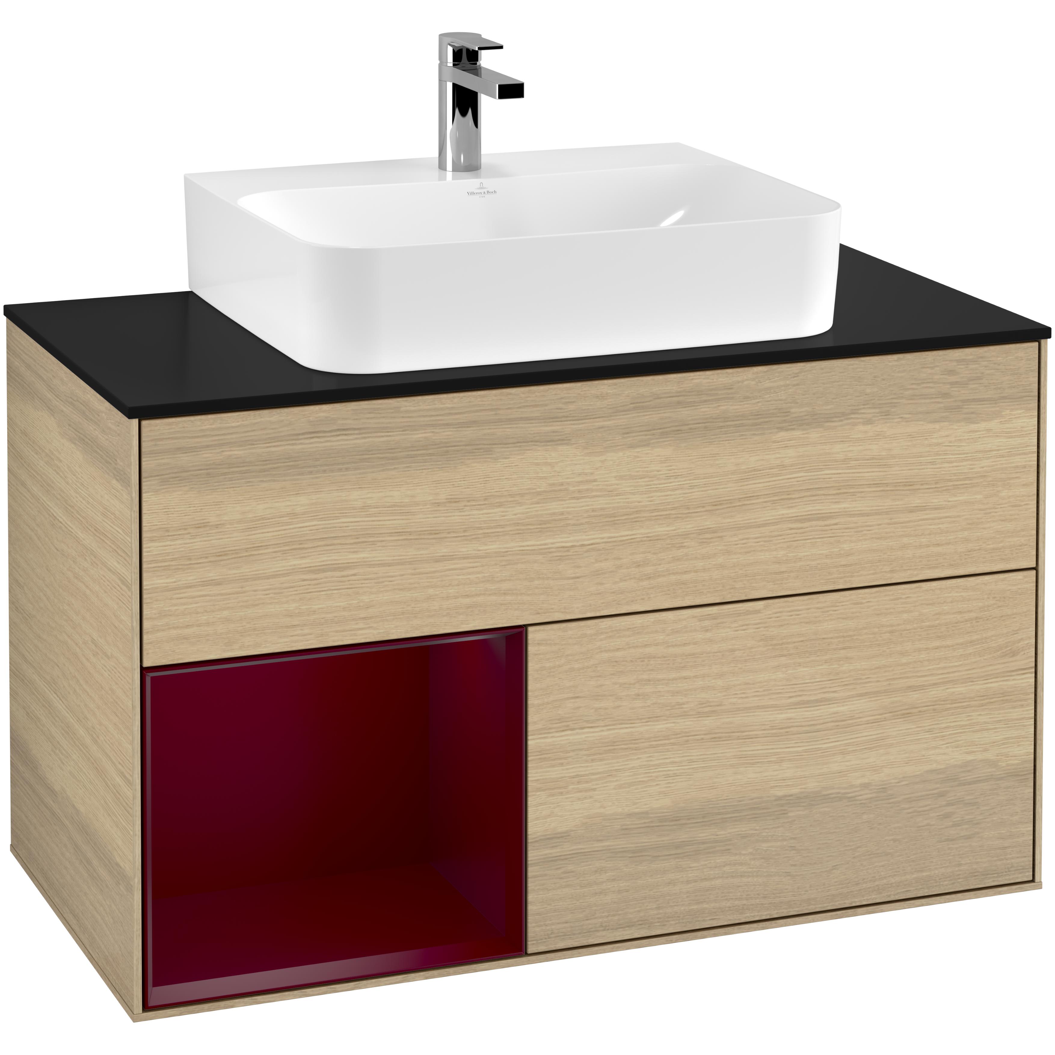 Tvättställsskåp Villeroy & Boch Finion med 2 Lådor Hylla och Bänkskiva för Centrerat Tvättställ | badrum - badrumsmobler - tvattstallsskap-och-kommod | KakelKungen