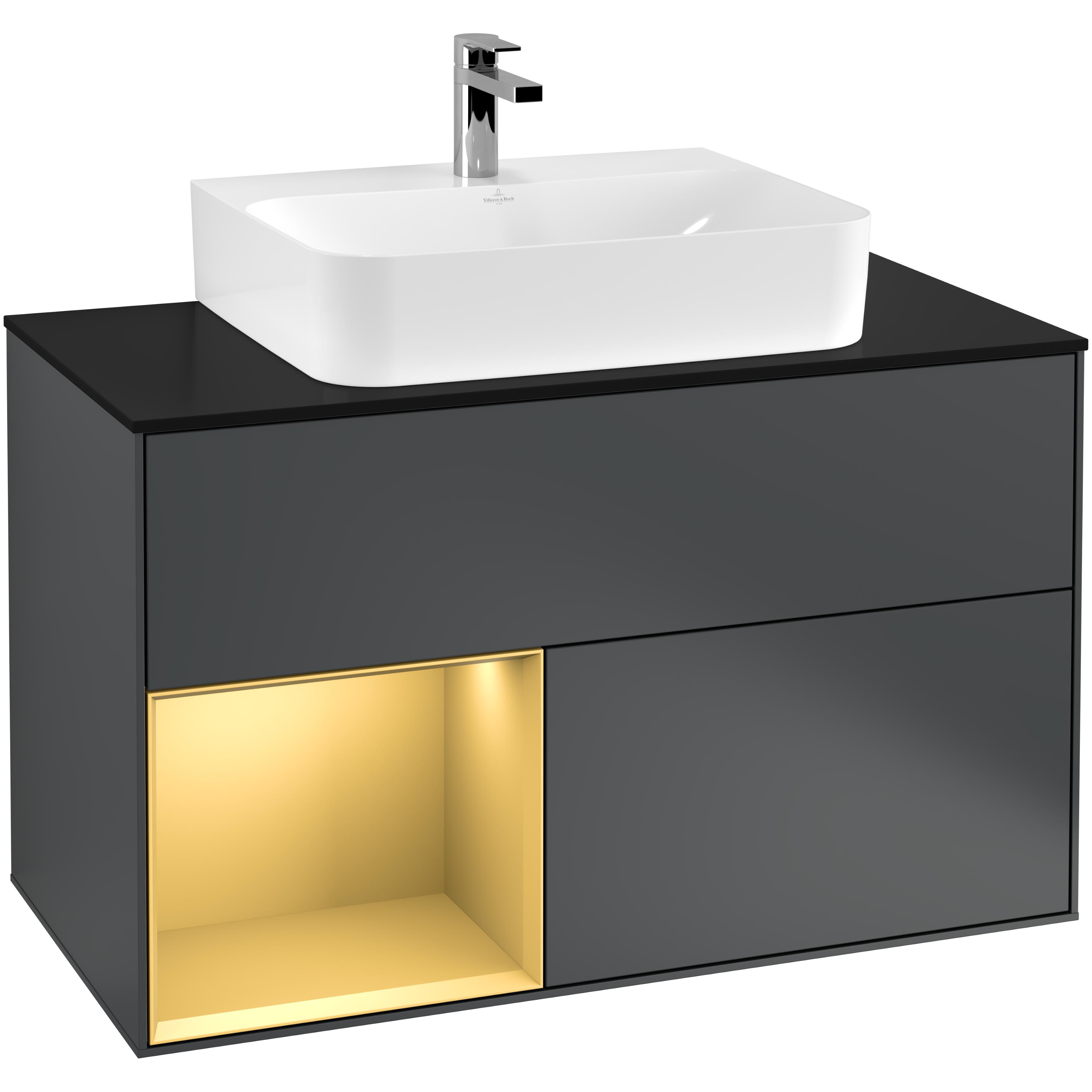 Tvättställsskåp Villeroy & Boch Finion med 2 Lådor Hylla och Bänkskiva för Centrerat Tvättställ