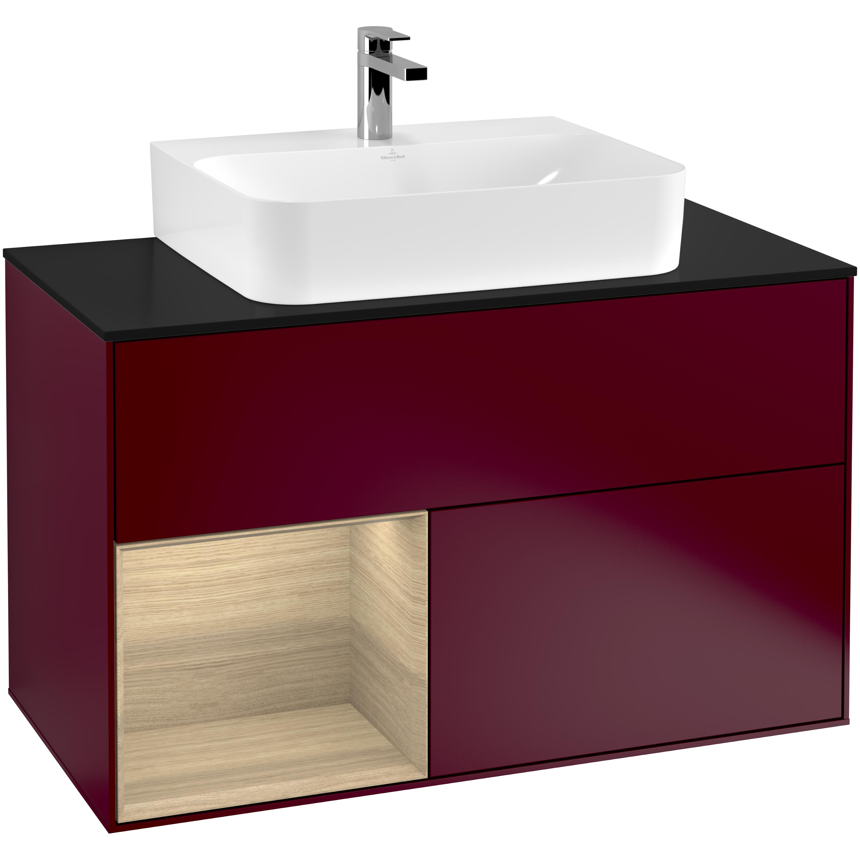 Tvättställsskåp Villeroy & Boch Finion med 2 Lådor Hylla och Bänkskiva för Centrerat Tvättställ | badrum - badrumsmobler - tvattstallsskap-och-kommod | KakelKungen