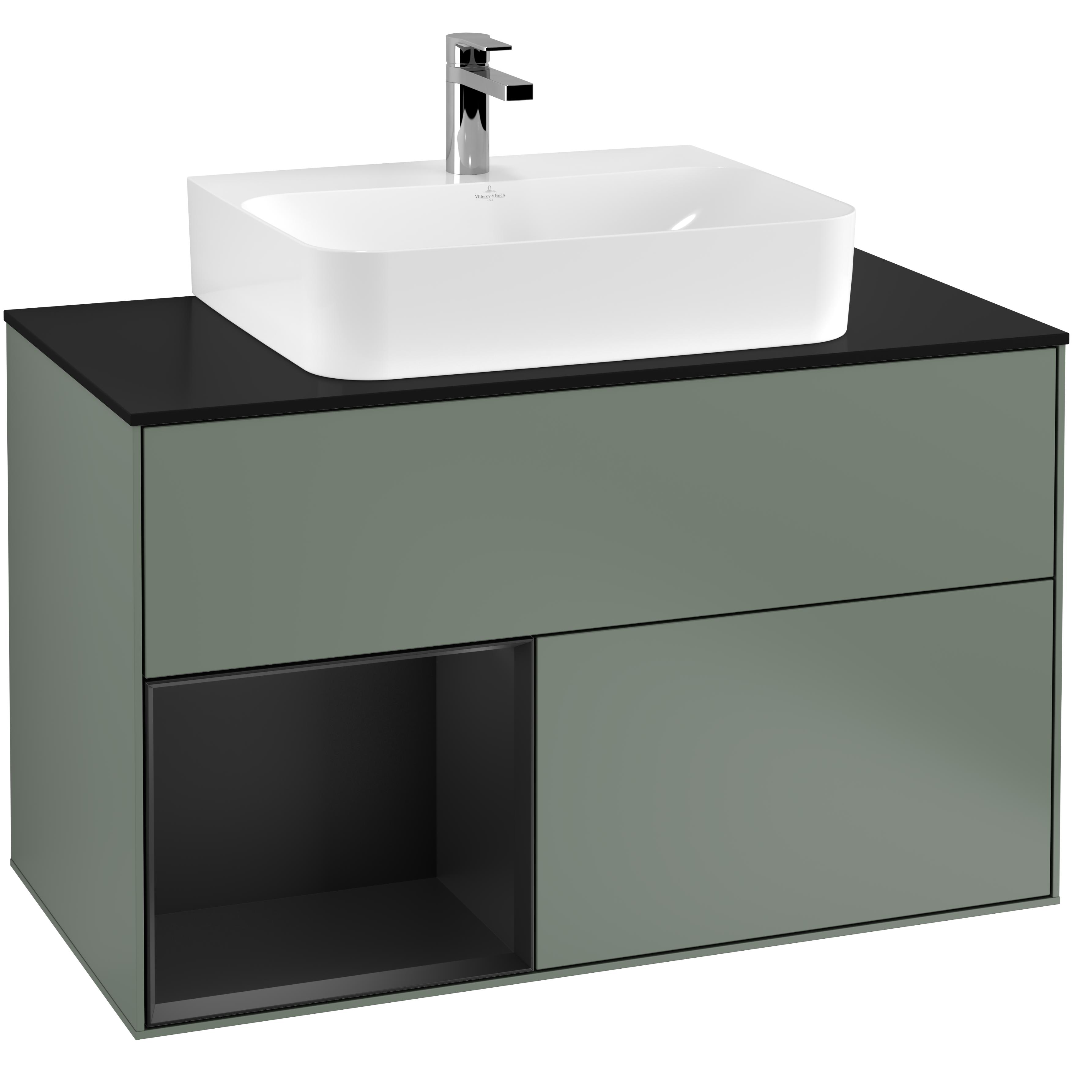 Tvättställsskåp Villeroy & Boch Finion med 2 Lådor Hylla och Bänkskiva för Centrerat Tvättställ | badrum - badrumsmobler - tvattstallsskap-och-kommod | KakelKungen