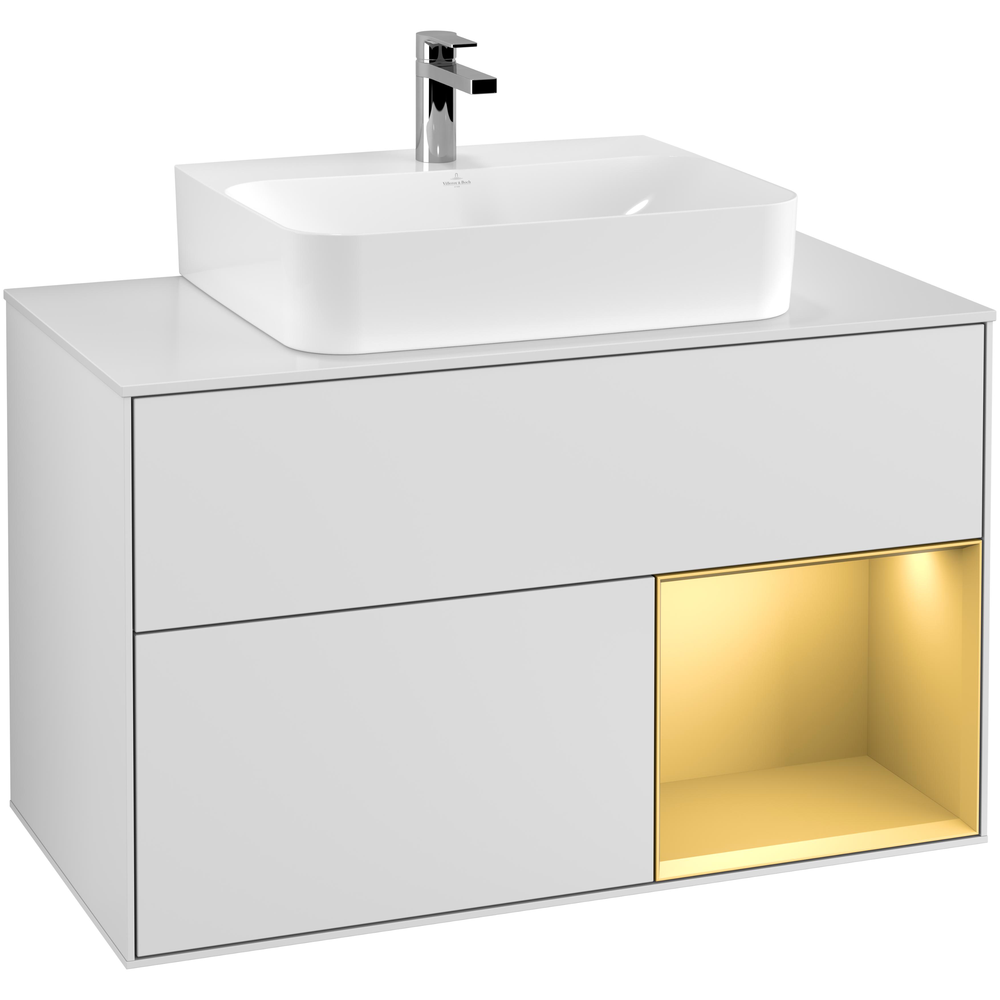 Tvättställsskåp Villeroy & Boch Finion med 2 Lådor Hylla och Bänkskiva för Centrerat Tvättställ