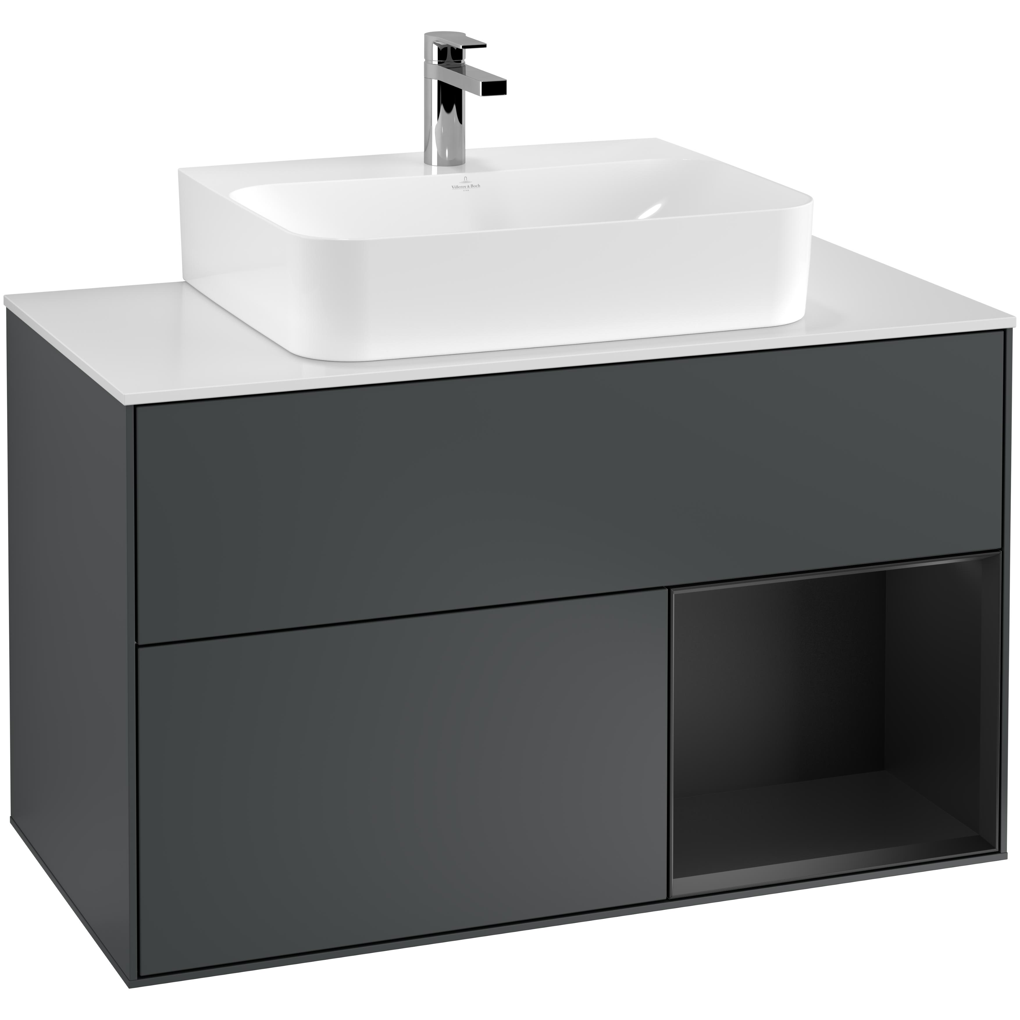 Tvättställsskåp Villeroy & Boch Finion med 2 Lådor Hylla och Bänkskiva för Centrerat Tvättställ