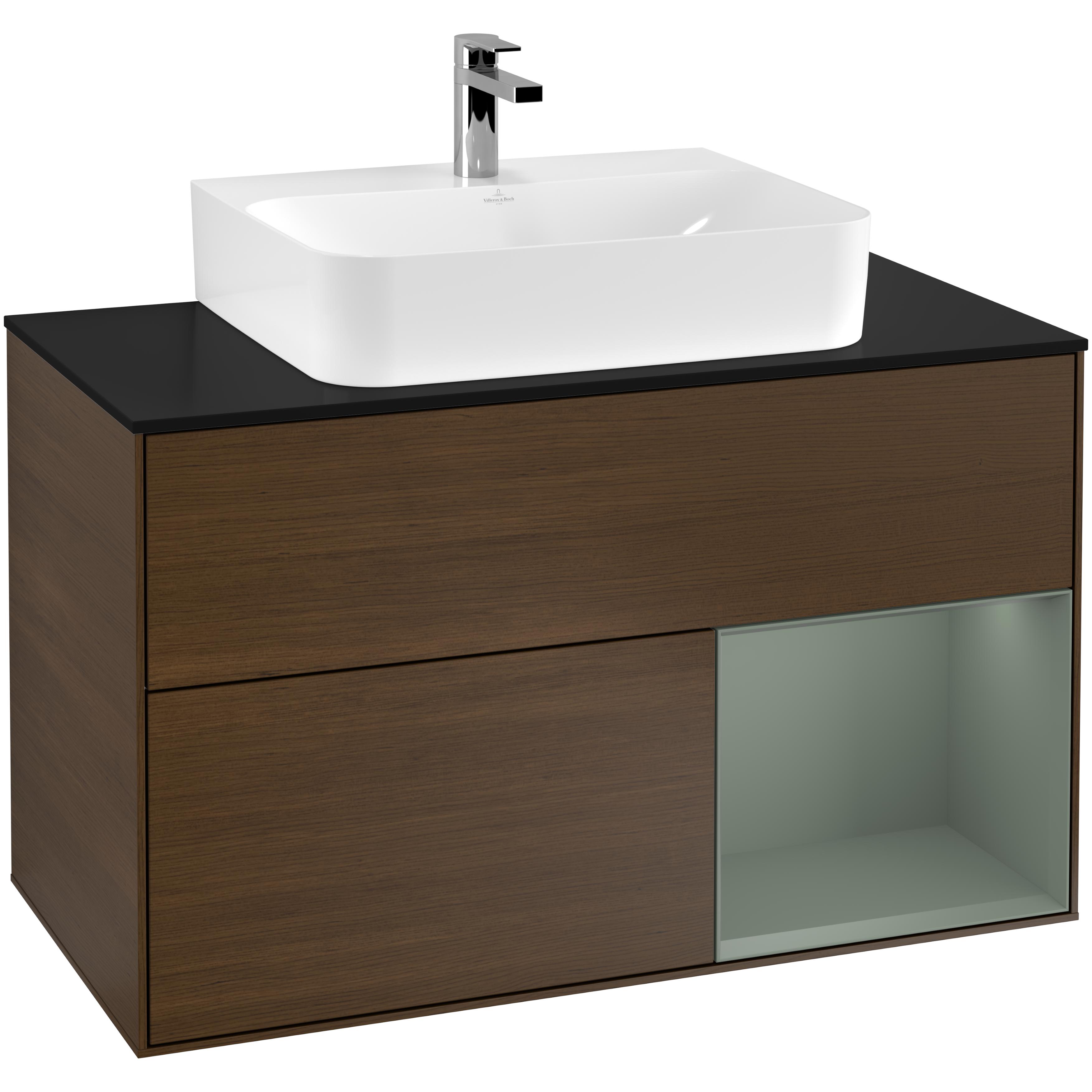 Tvättställsskåp Villeroy & Boch Finion med 2 Lådor Hylla och Bänkskiva för Centrerat Tvättställ | badrum - badrumsmobler - tvattstallsskap-och-kommod | KakelKungen