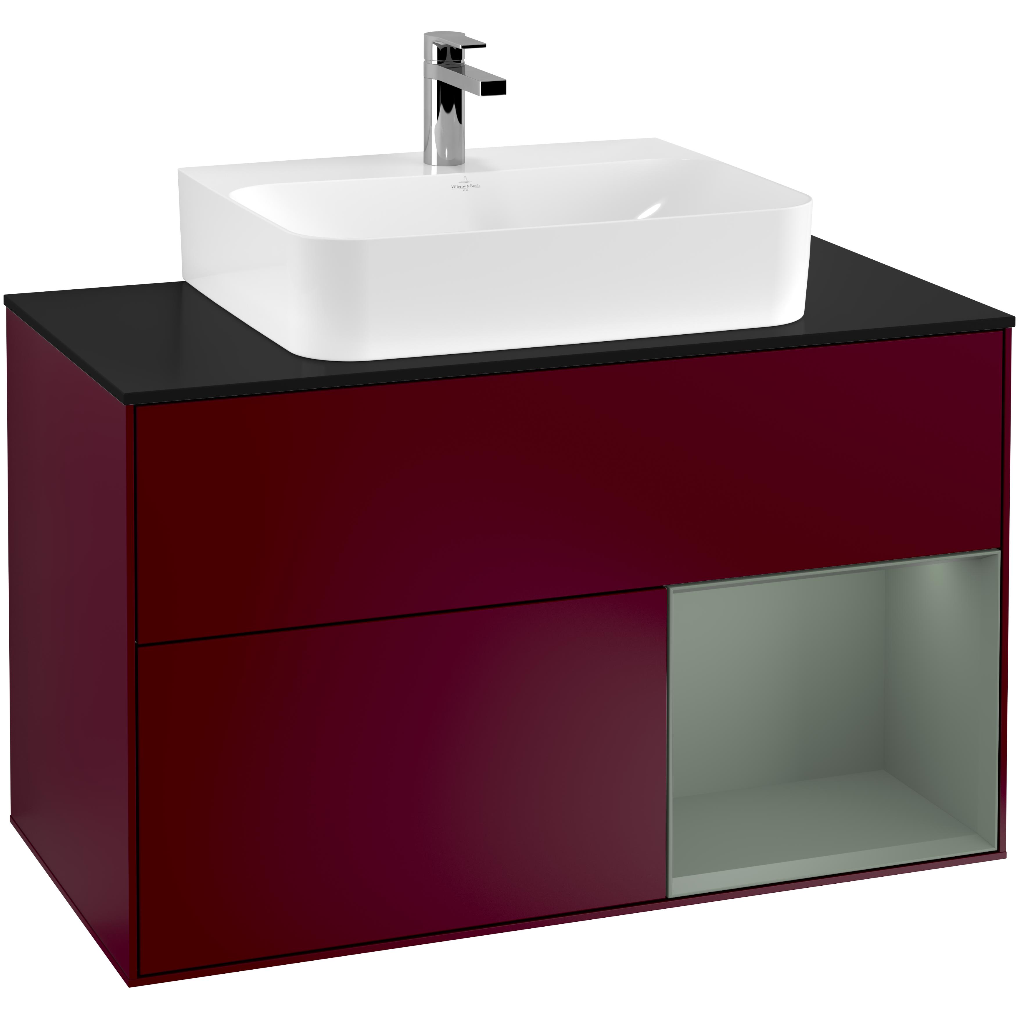 Tvättställsskåp Villeroy & Boch Finion med 2 Lådor Hylla och Bänkskiva för Centrerat Tvättställ | badrum - badrumsmobler - tvattstallsskap-och-kommod | KakelKungen