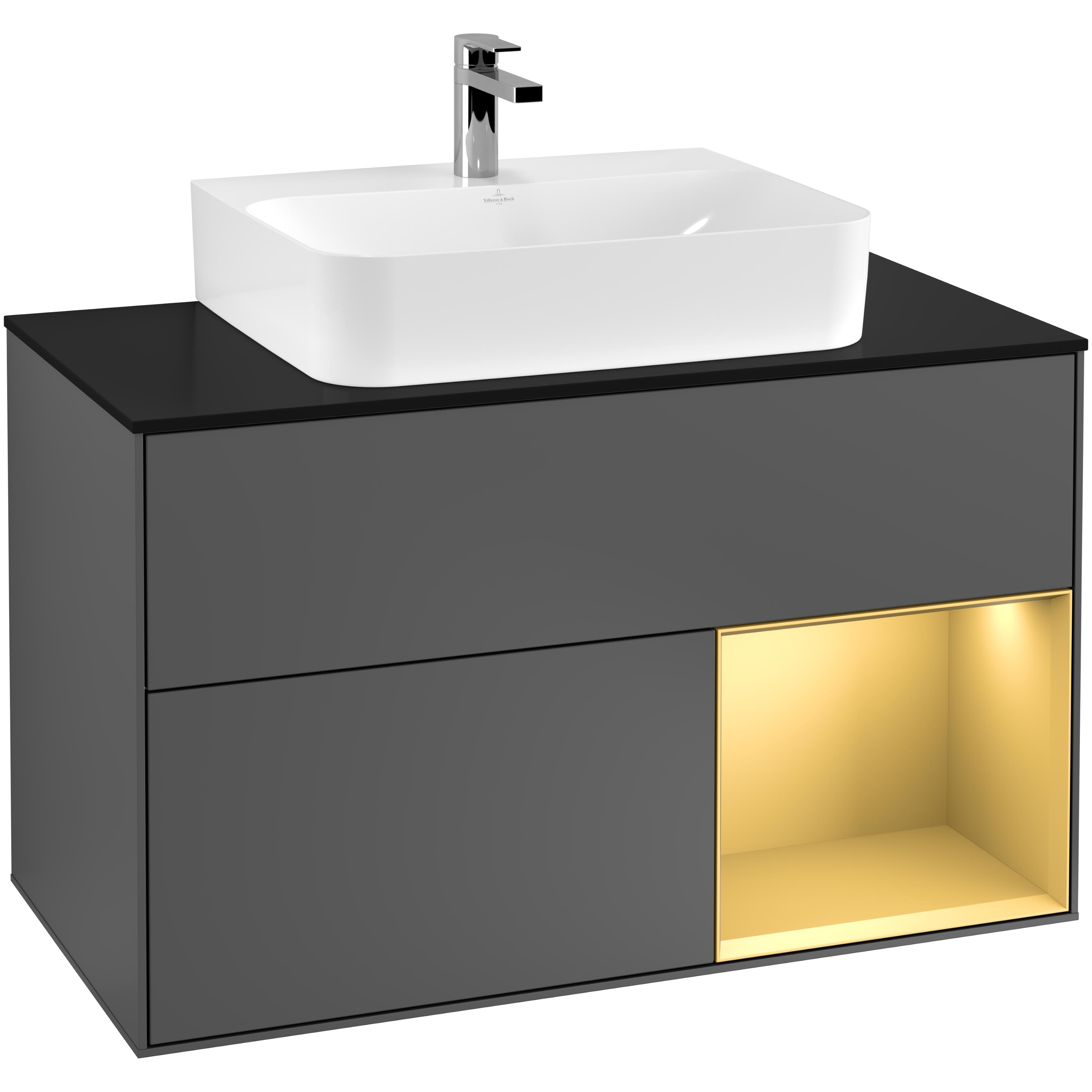 Tvättställsskåp Villeroy & Boch Finion med 2 Lådor Hylla och Bänkskiva för Centrerat Tvättställ