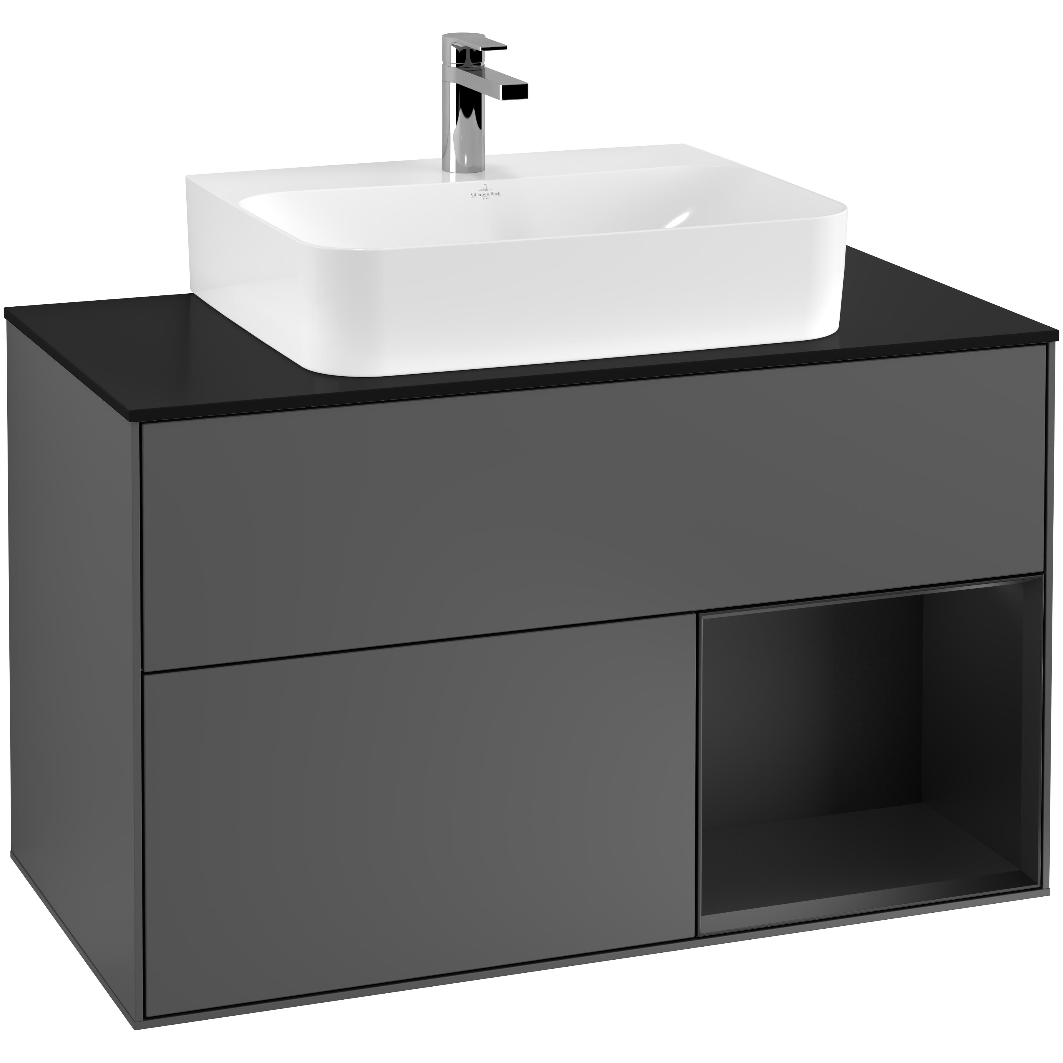 Tvättställsskåp Villeroy & Boch Finion med 2 Lådor Hylla och Bänkskiva för Centrerat Tvättställ