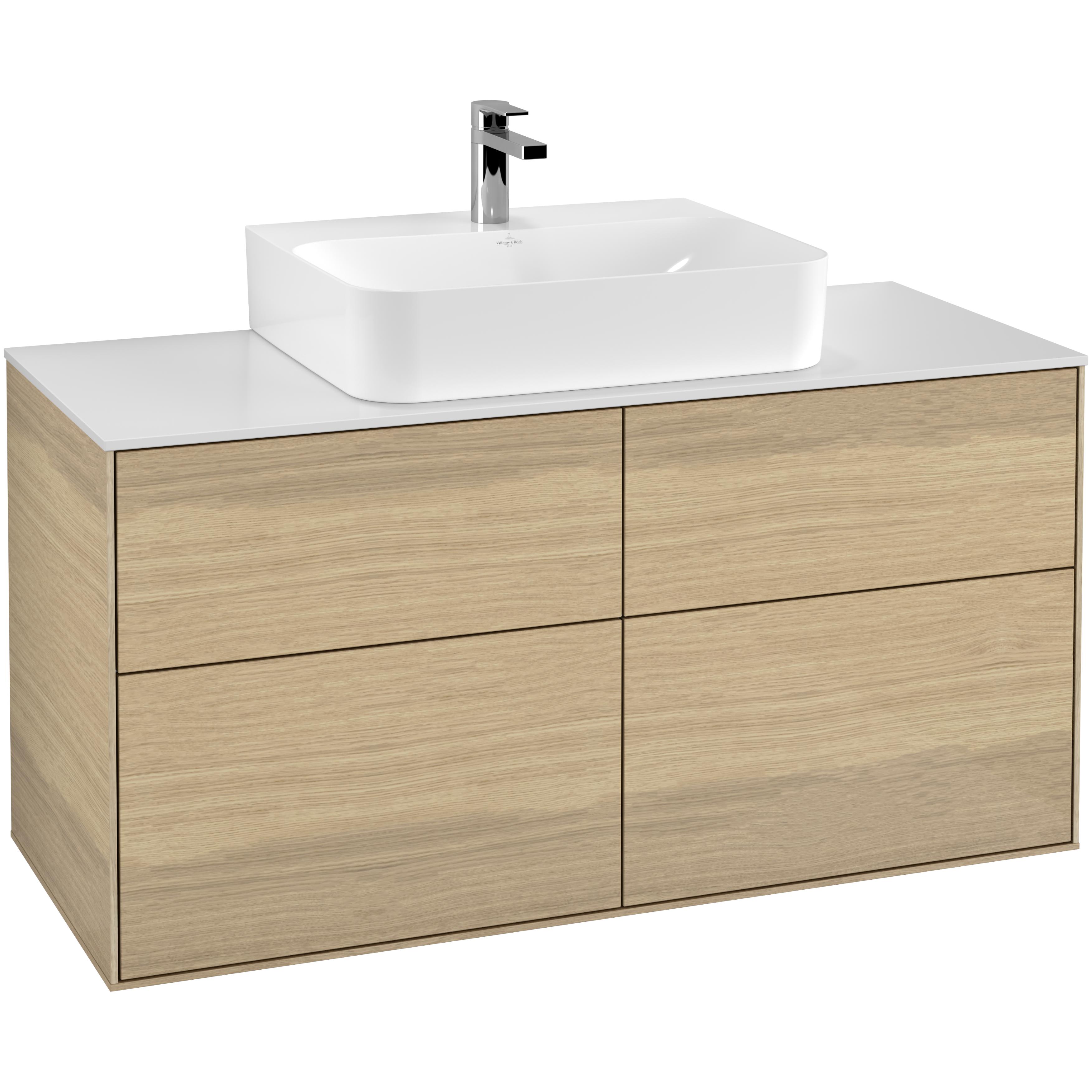 Tvättställsskåp Villeroy & Boch Finion med 4 Lådor och Bänkskiva för Centrerat Tvättställ | badrum - badrumsmobler - tvattstallsskap-och-kommod | KakelKungen