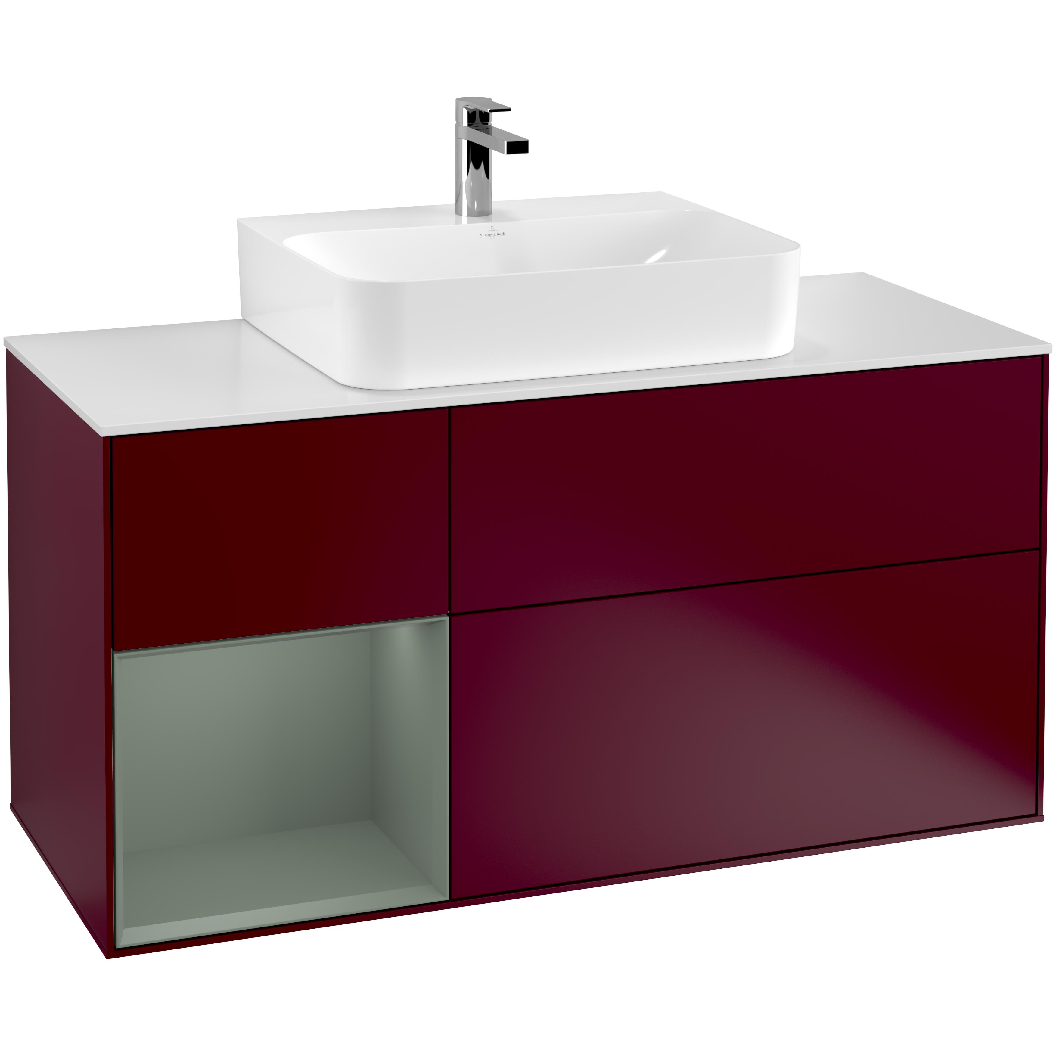 Tvättställsskåp Villeroy & Boch Finion med 3 Lådor Hylla och Bänkskiva för Centrerat Tvättställ | badrum - badrumsmobler - tvattstallsskap-och-kommod | KakelKungen