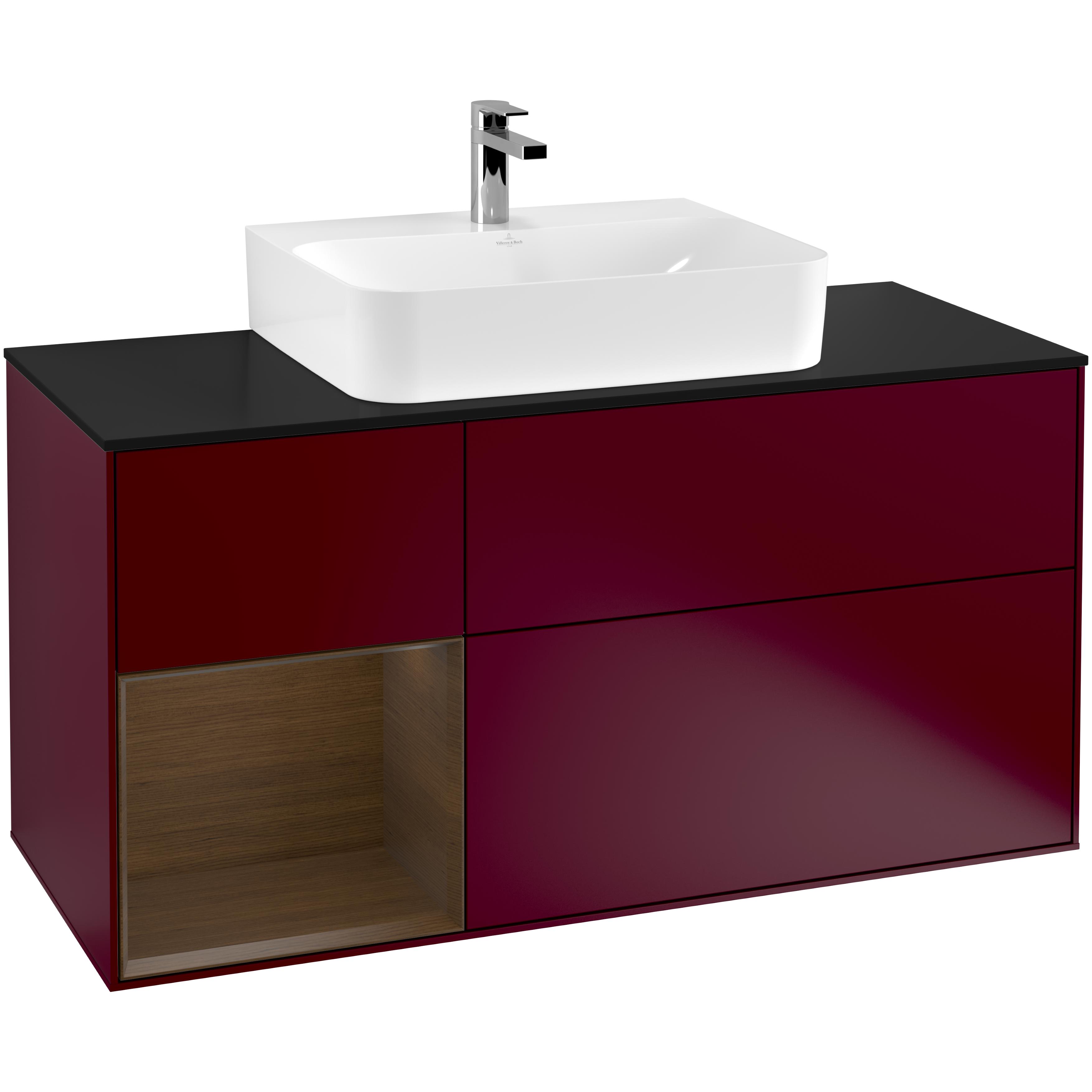 Tvättställsskåp Villeroy & Boch Finion med 3 Lådor Hylla och Bänkskiva för Centrerat Tvättställ | badrum - badrumsmobler - tvattstallsskap-och-kommod | KakelKungen