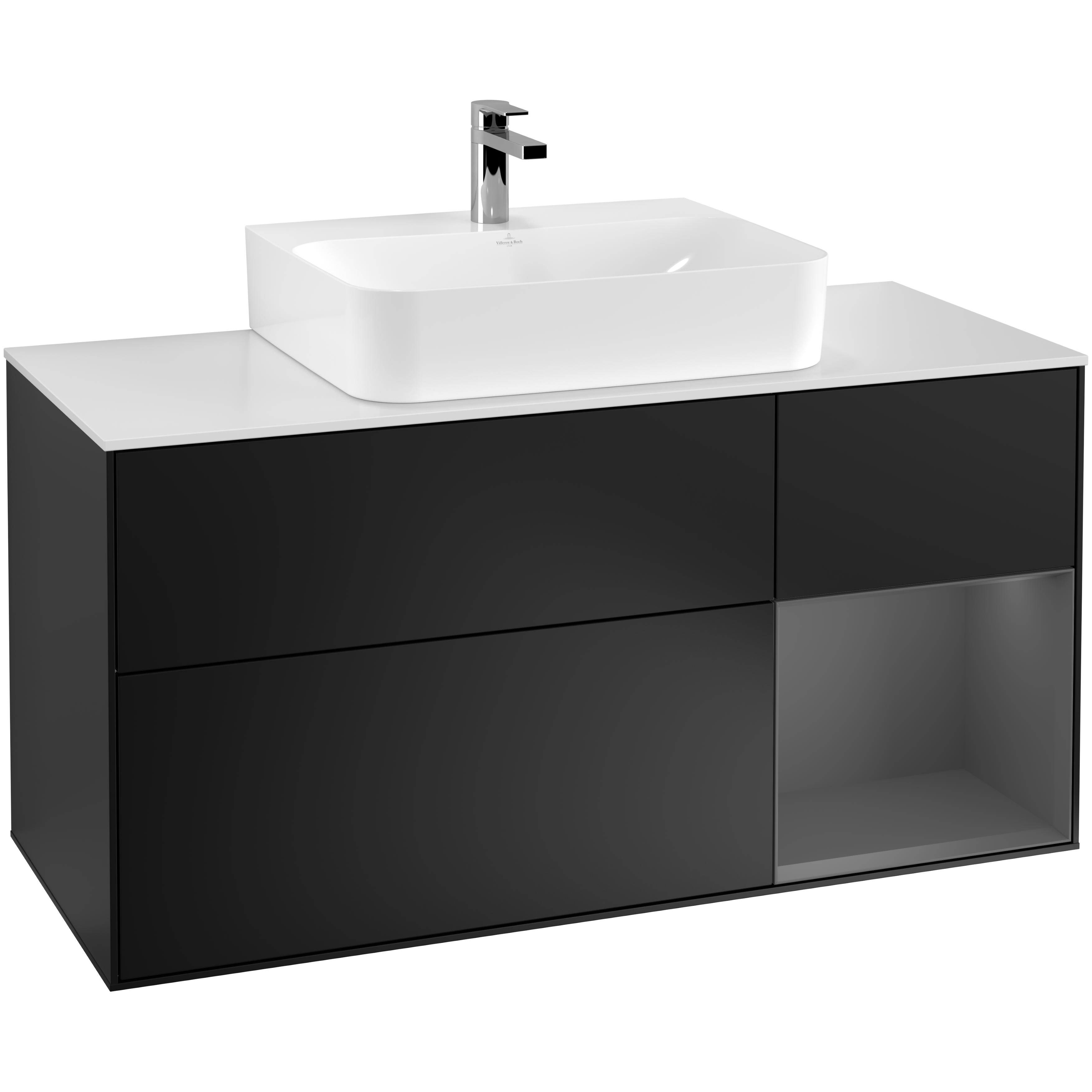 Tvättställsskåp Villeroy & Boch Finion med 3 Lådor Hylla och Bänkskiva för Centrerat Tvättställ | badrum - badrumsmobler - tvattstallsskap-och-kommod | KakelKungen