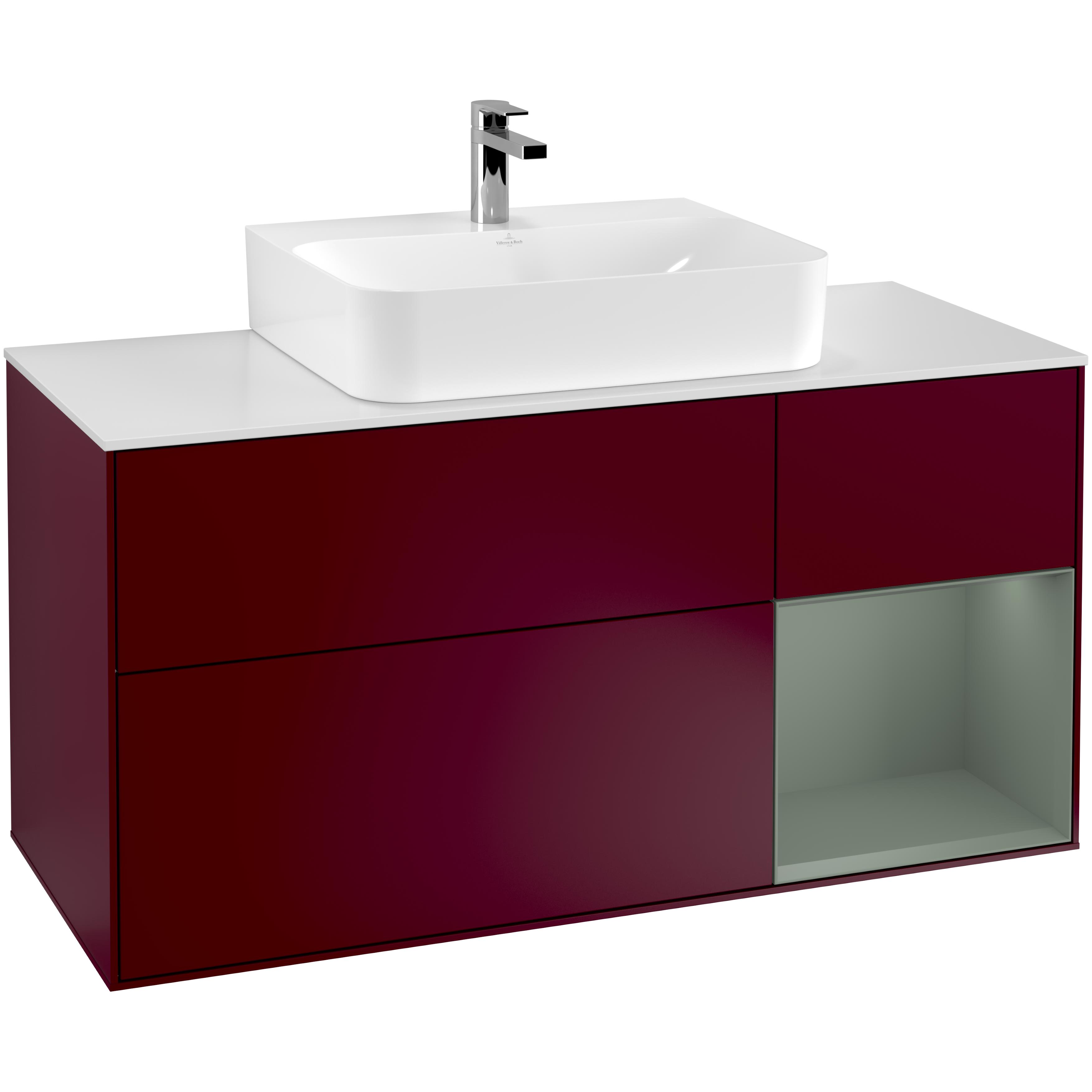 Tvättställsskåp Villeroy & Boch Finion med 3 Lådor Hylla och Bänkskiva för Centrerat Tvättställ | badrum - badrumsmobler - tvattstallsskap-och-kommod | KakelKungen