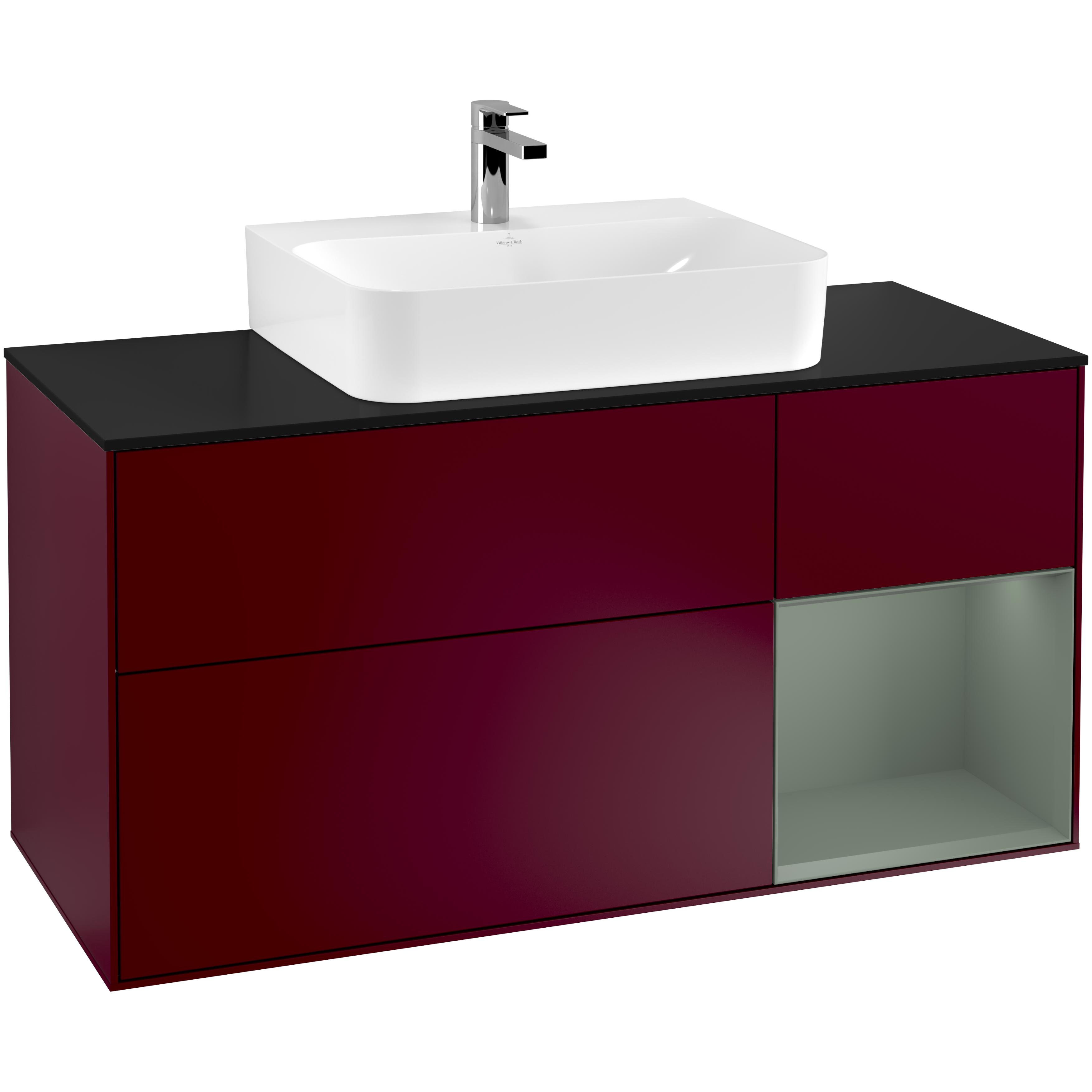 Tvättställsskåp Villeroy & Boch Finion med 3 Lådor Hylla och Bänkskiva för Centrerat Tvättställ | badrum - badrumsmobler - tvattstallsskap-och-kommod | KakelKungen