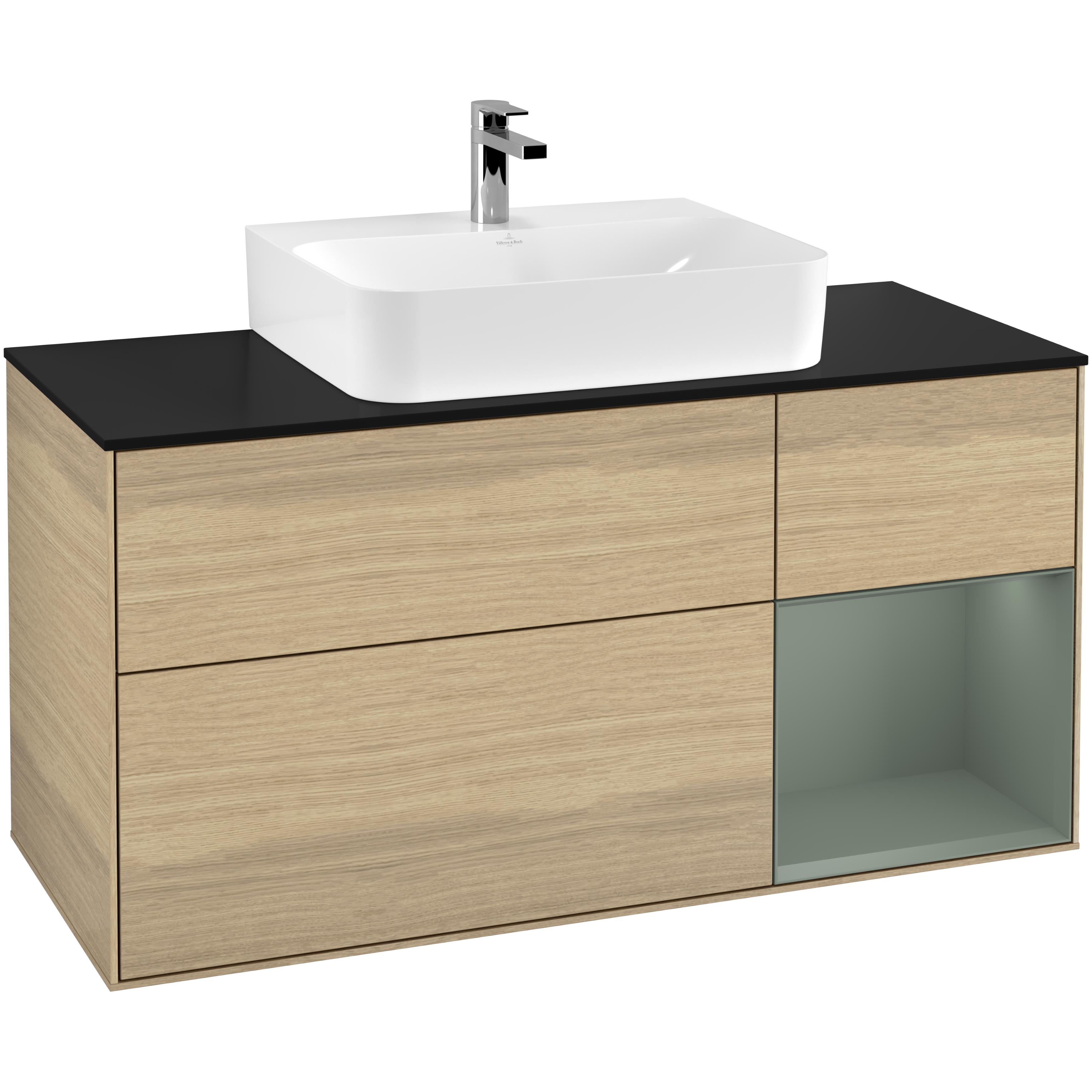 Tvättställsskåp Villeroy & Boch Finion med 3 Lådor Hylla och Bänkskiva för Centrerat Tvättställ | badrum - badrumsmobler - tvattstallsskap-och-kommod | KakelKungen