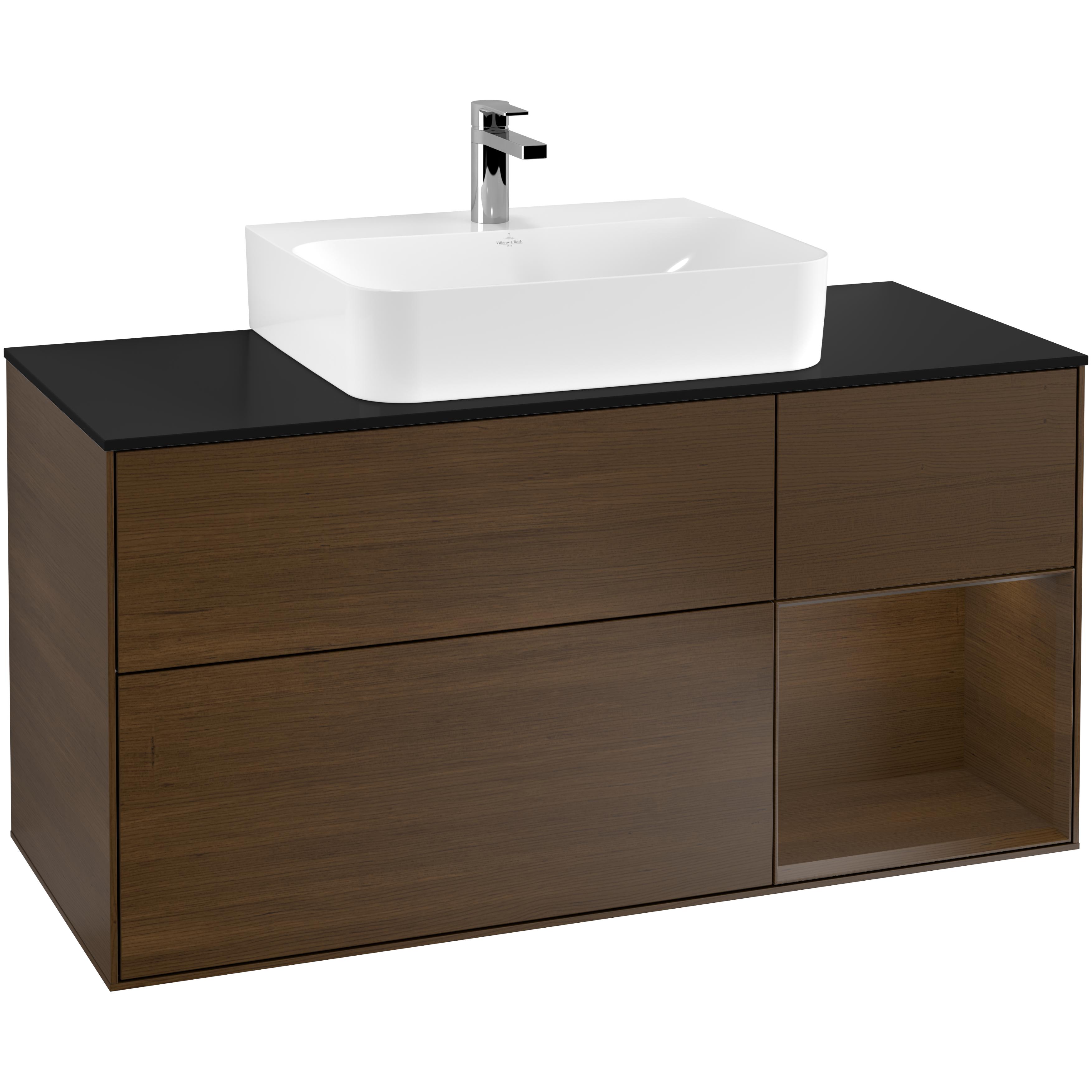 Tvättställsskåp Villeroy & Boch Finion med 3 Lådor Hylla och Bänkskiva för Centrerat Tvättställ | badrum - badrumsmobler - tvattstallsskap-och-kommod | KakelKungen