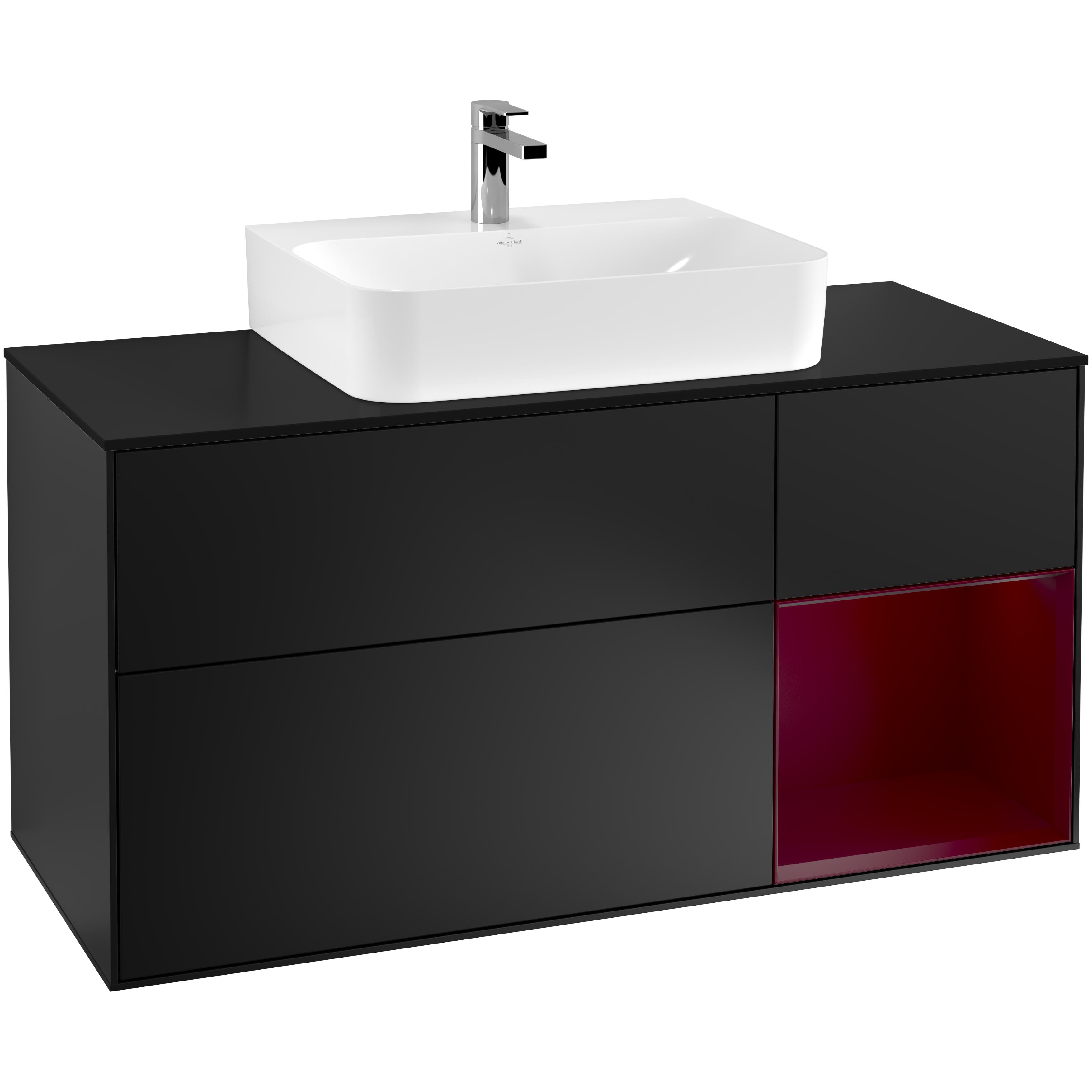 Tvättställsskåp Villeroy & Boch Finion med 3 Lådor Hylla och Bänkskiva för Centrerat Tvättställ | badrum - badrumsmobler - tvattstallsskap-och-kommod | KakelKungen