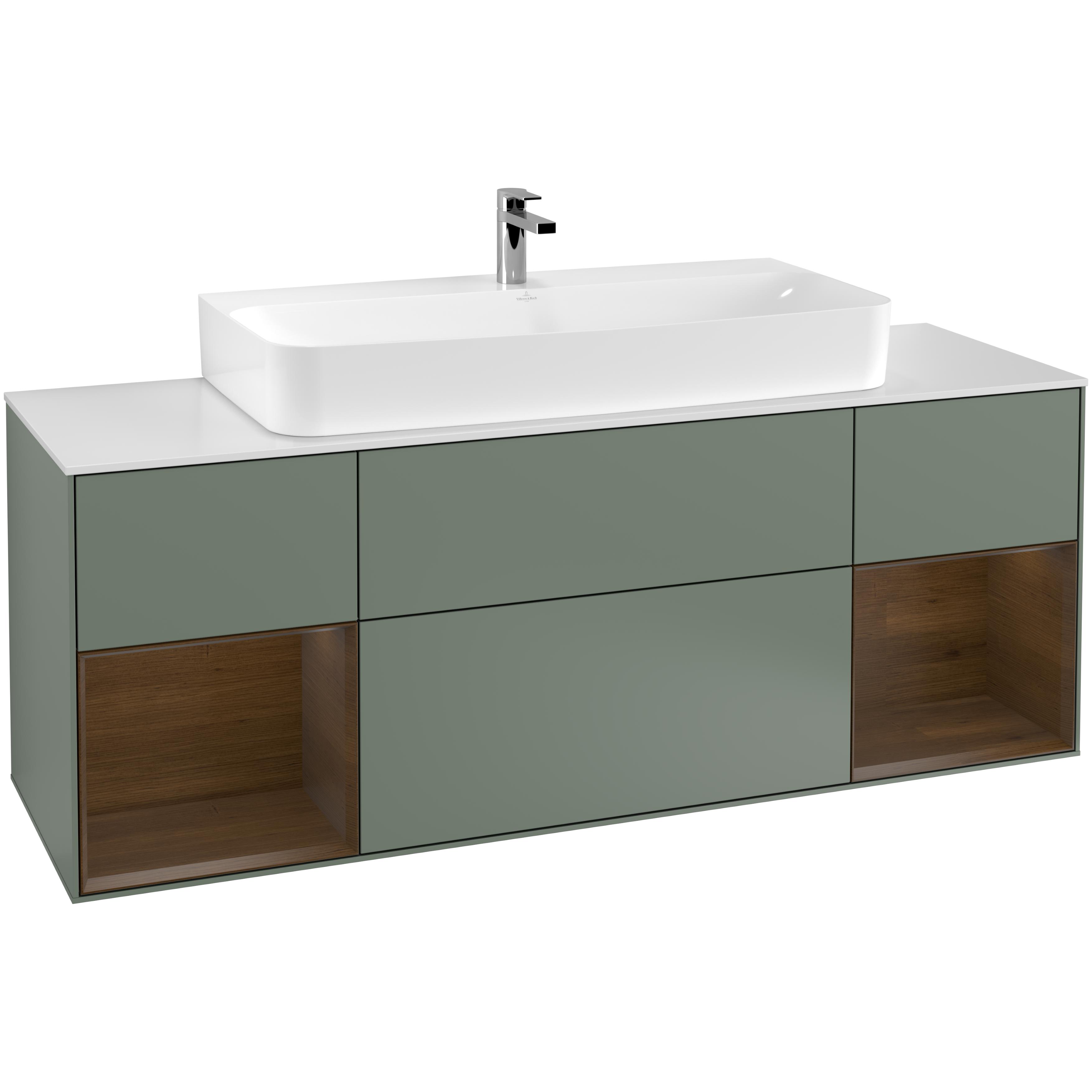 Tvättställsskåp Villeroy & Boch Finion med Två Hyllor och Bänkskiva för Centrerat Tvättställ | badrum - badrumsmobler - tvattstallsskap-och-kommod | KakelKungen