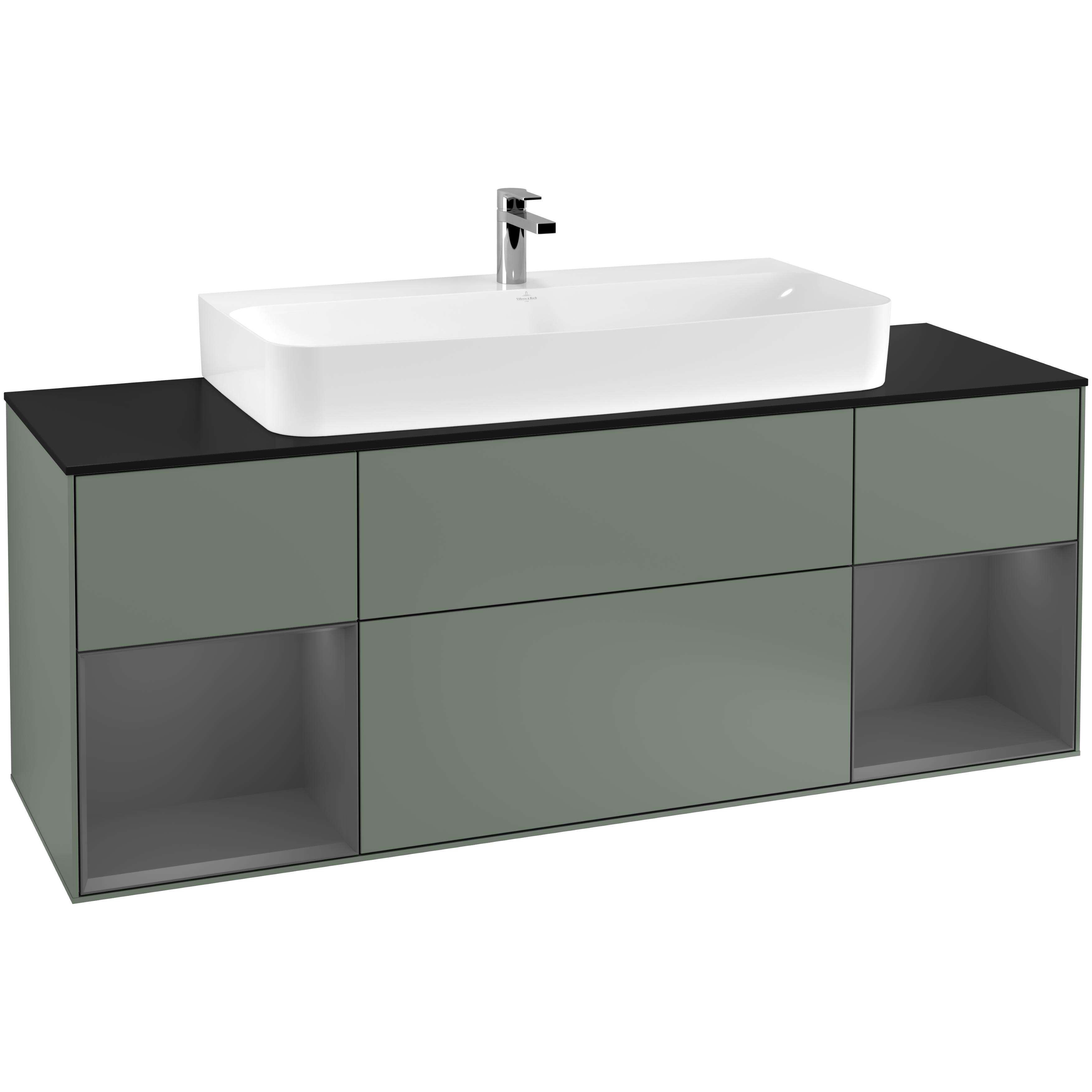 Tvättställsskåp Villeroy & Boch Finion med Två Hyllor och Bänkskiva för Centrerat Tvättställ | badrum - badrumsmobler - tvattstallsskap-och-kommod | KakelKungen