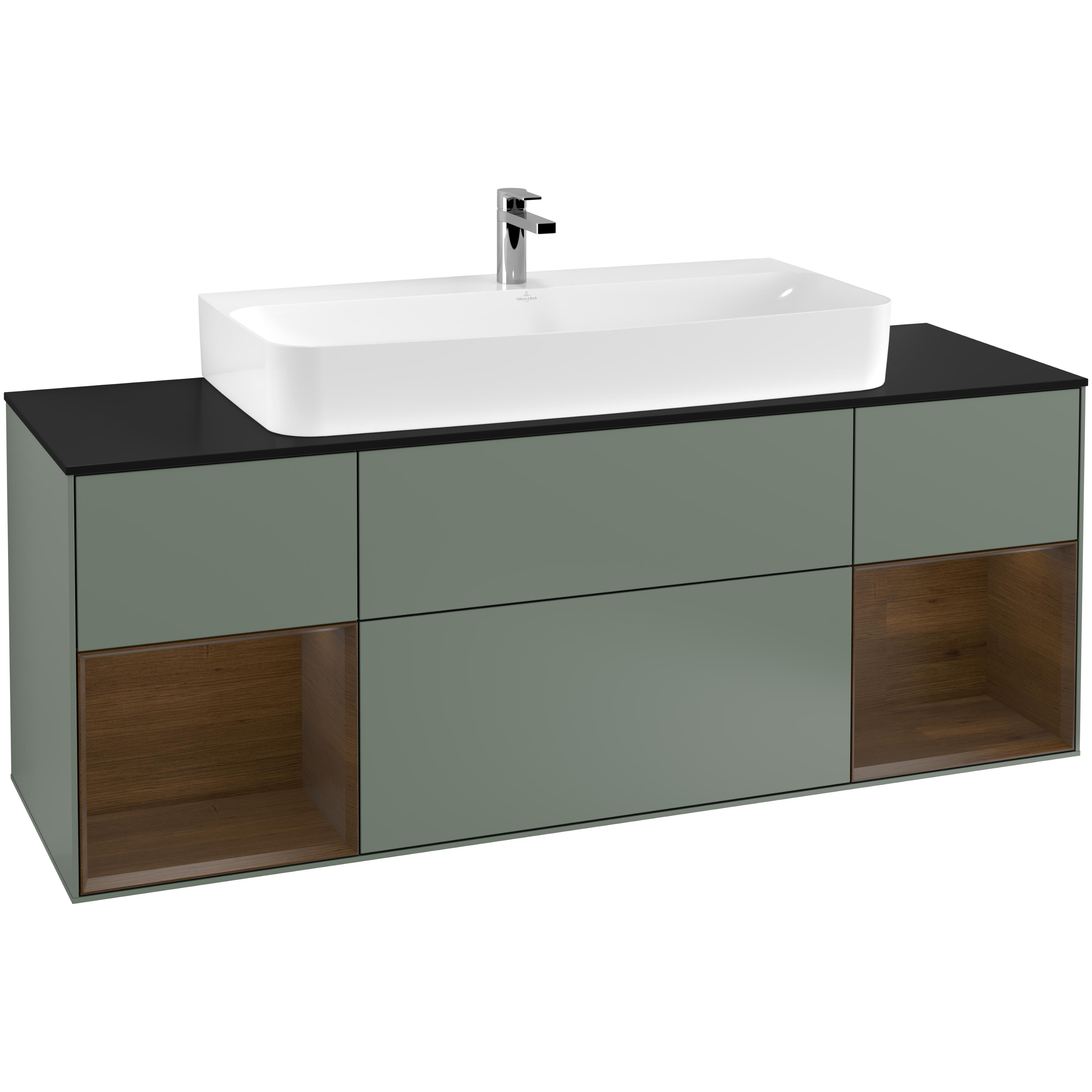 Tvättställsskåp Villeroy & Boch Finion med Två Hyllor och Bänkskiva för Centrerat Tvättställ | badrum - badrumsmobler - tvattstallsskap-och-kommod | KakelKungen