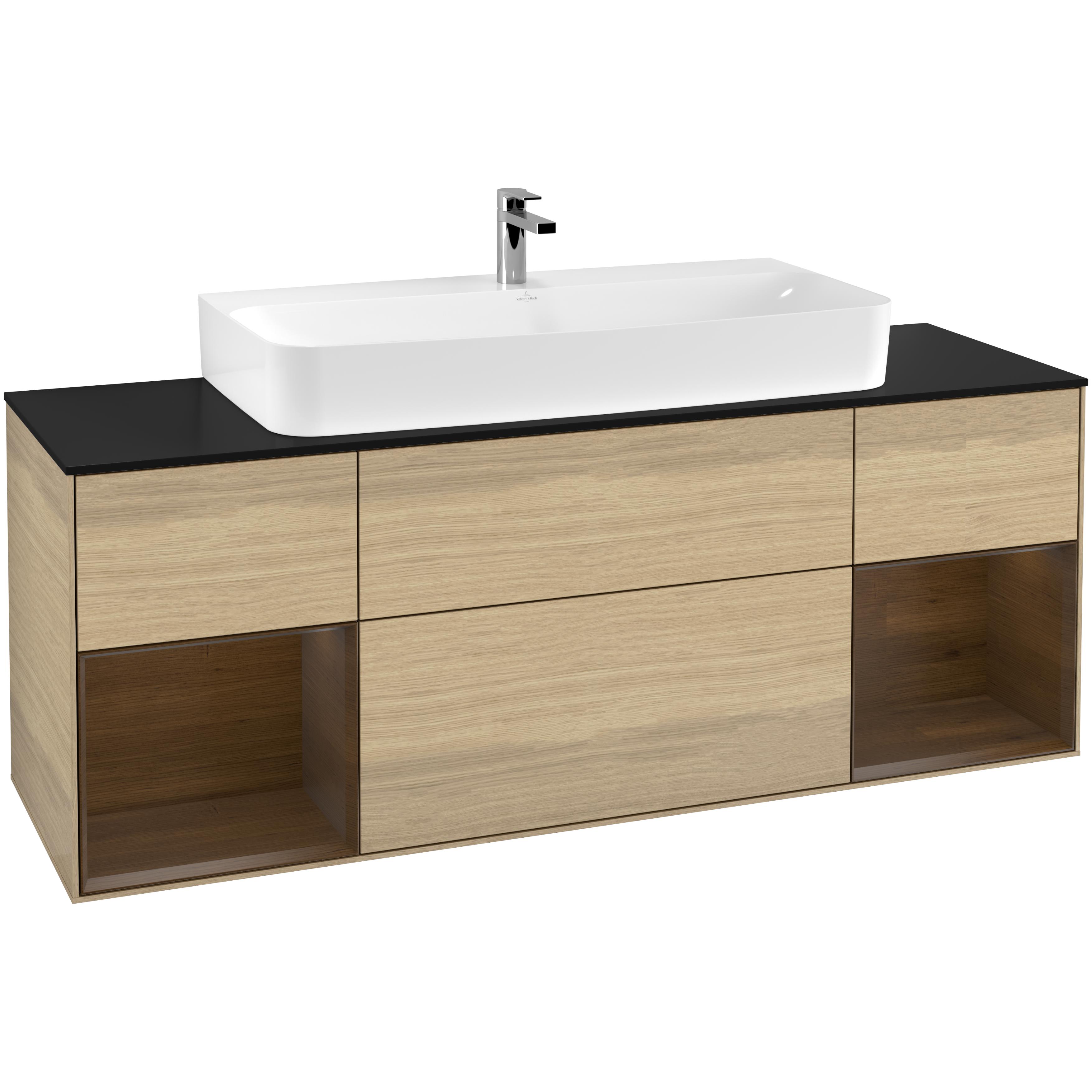 Tvättställsskåp Villeroy & Boch Finion med Två Hyllor och Bänkskiva för Centrerat Tvättställ | badrum - badrumsmobler - tvattstallsskap-och-kommod | KakelKungen