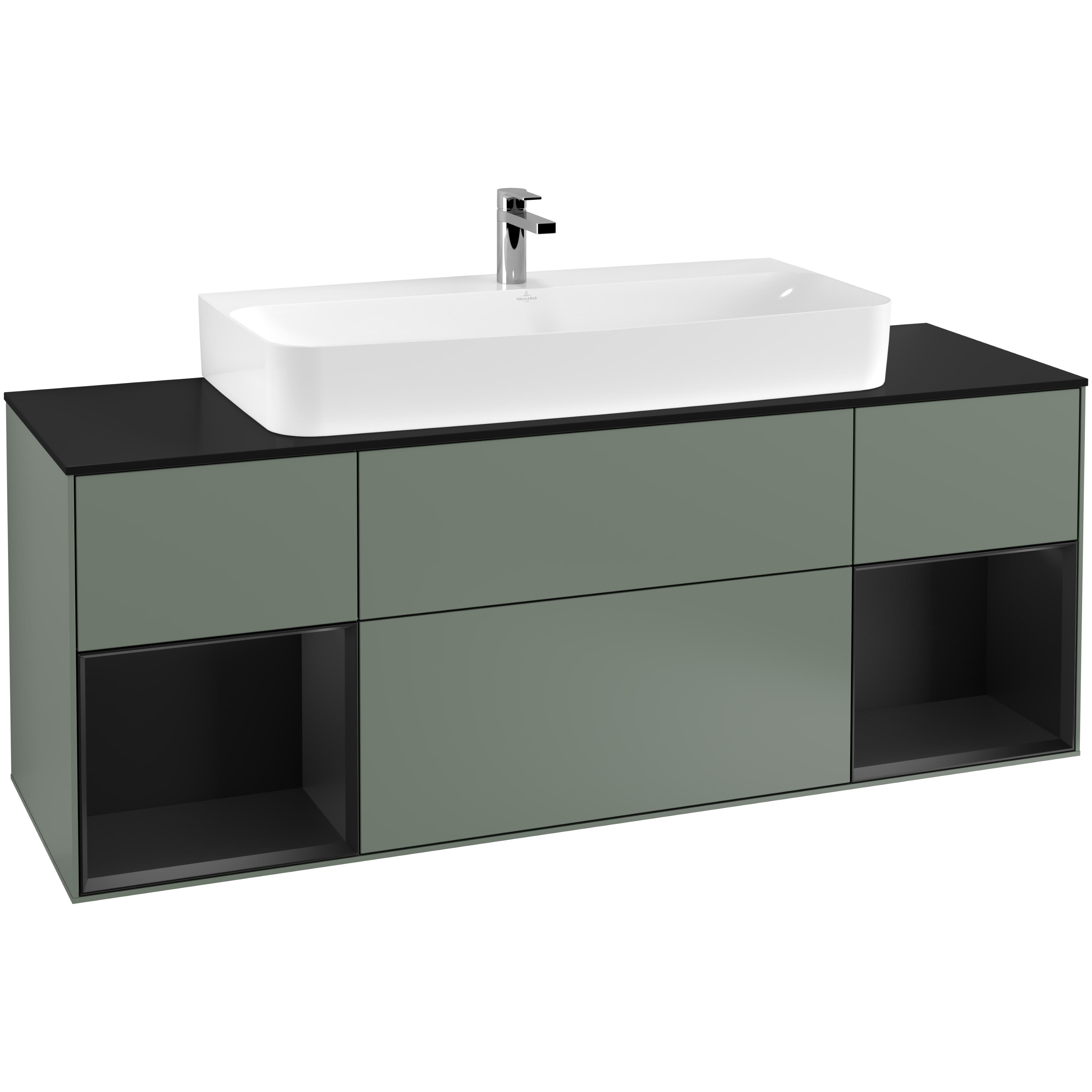 Tvättställsskåp Villeroy & Boch Finion med Två Hyllor och Bänkskiva för Centrerat Tvättställ | badrum - badrumsmobler - tvattstallsskap-och-kommod | KakelKungen