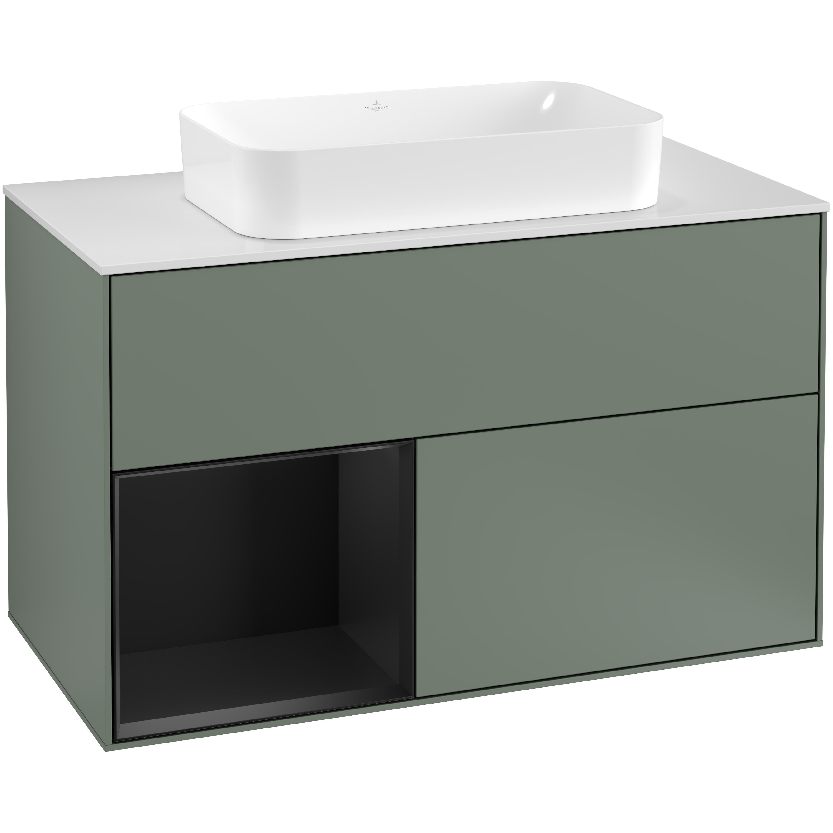 Tvättställsskåp Villeroy & Boch Finion med 2 Lådor Hylla och Bänkskiva för Fristående Tvättställ | badrum - badrumsmobler - tvattstallsskap-och-kommod | KakelKungen