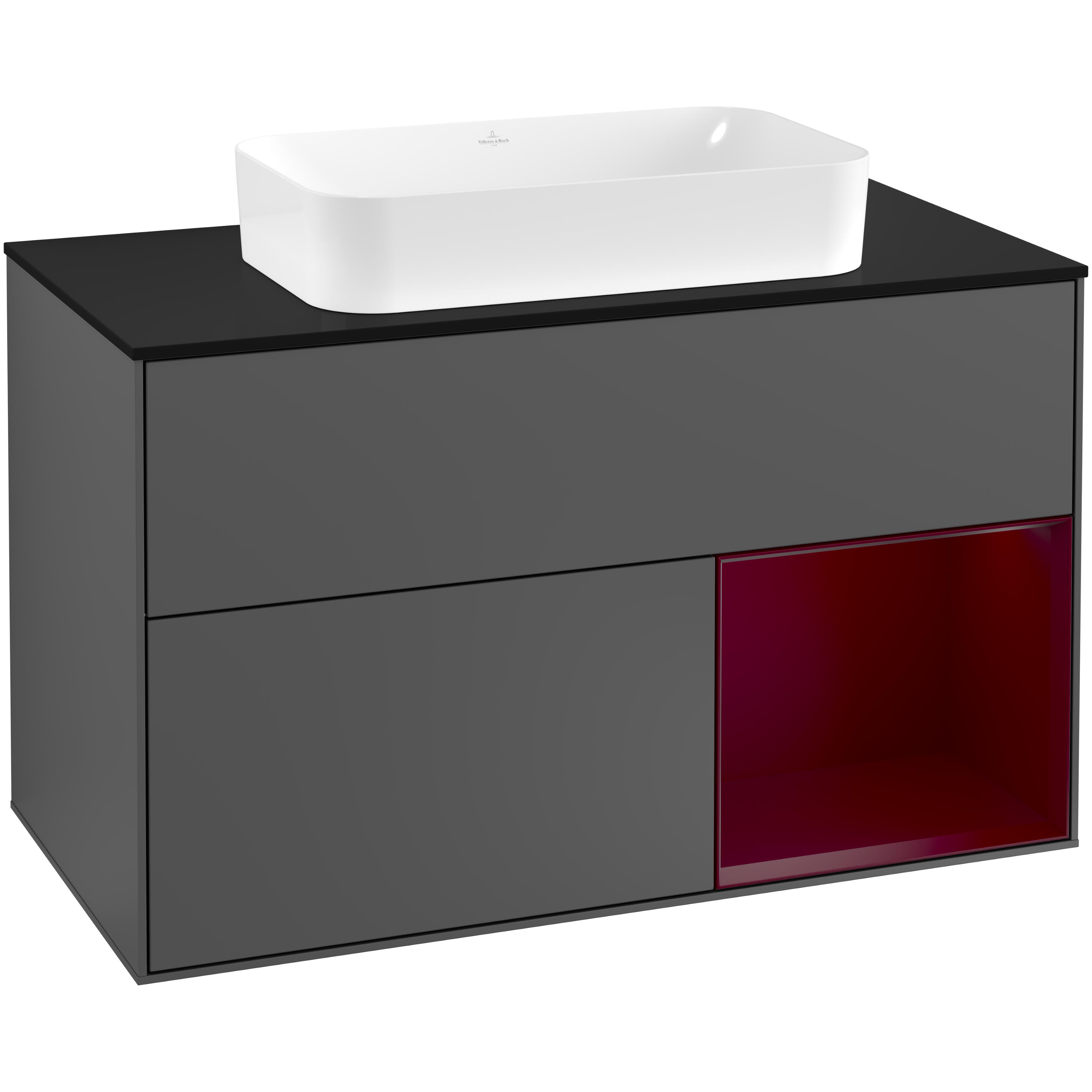 Tvättställsskåp Villeroy & Boch Finion med 2 Lådor Hylla och Bänkskiva för Fristående Tvättställ | badrum - badrumsmobler - tvattstallsskap-och-kommod | KakelKungen