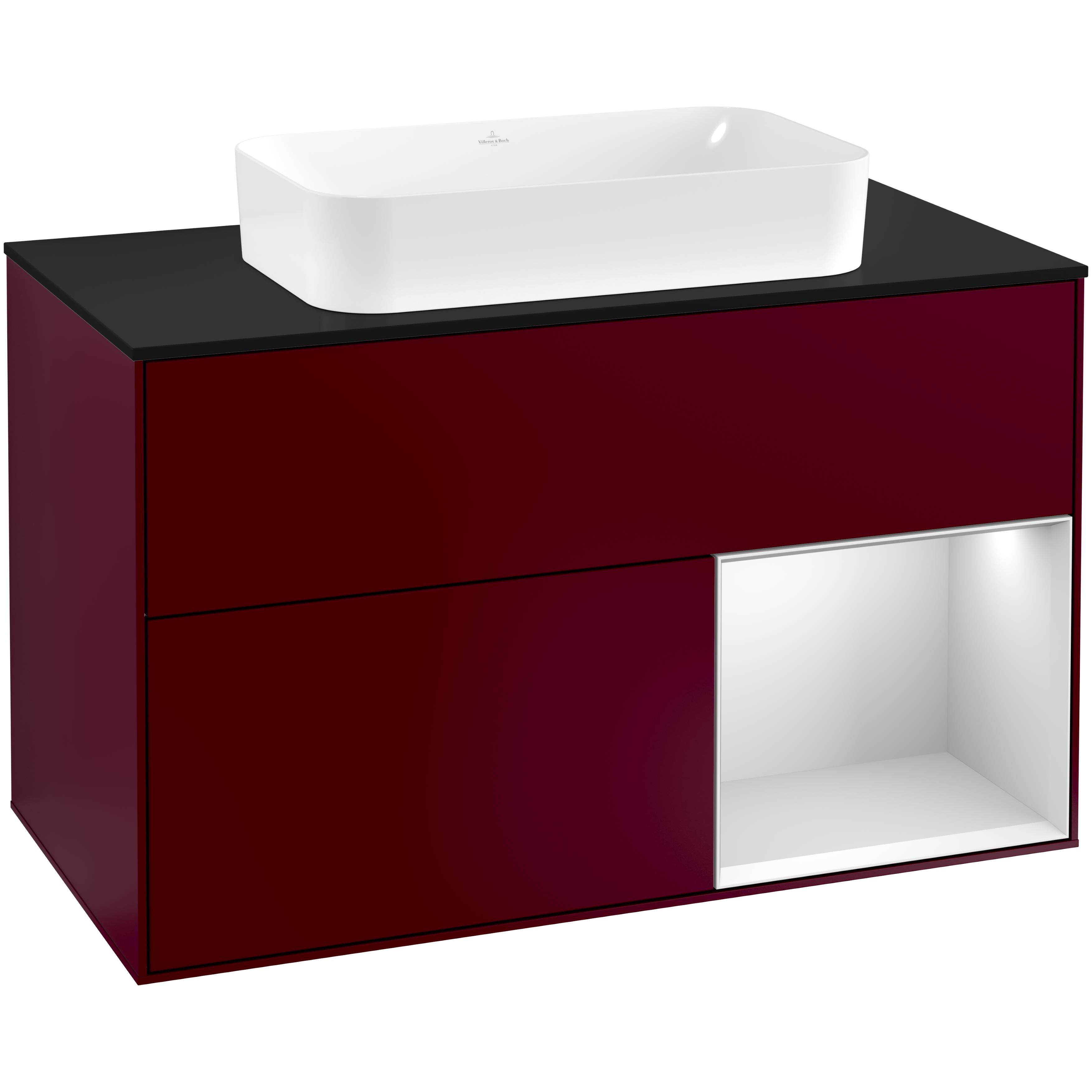 Tvättställsskåp Villeroy & Boch Finion med 2 Lådor Hylla och Bänkskiva för Fristående Tvättställ | badrum - badrumsmobler - tvattstallsskap-och-kommod | KakelKungen