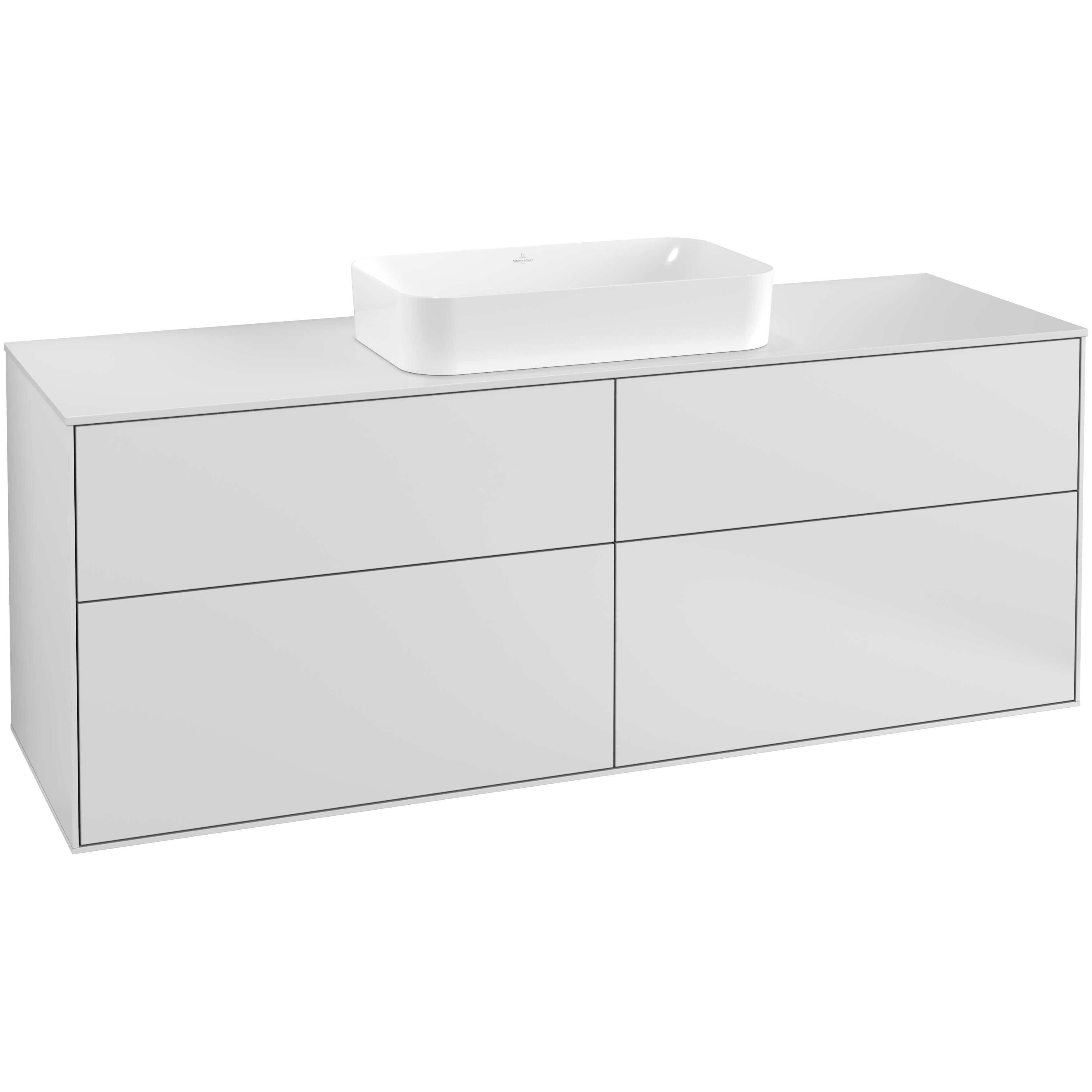 tvättställsskåp villeroy & boch finion med 4 lådor och bänkskiva för fristående tvättställ