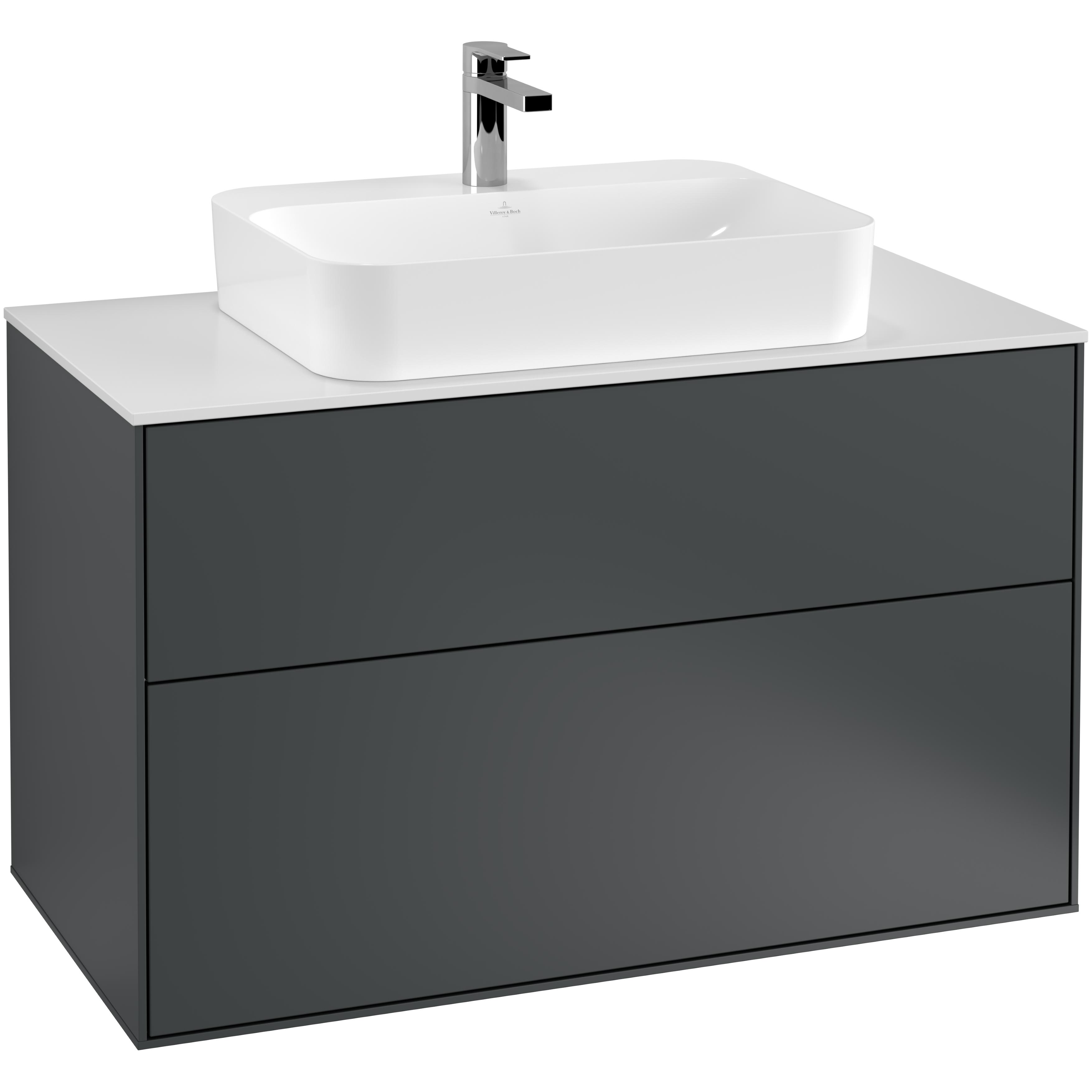 Tvättställsskåp Villeroy & Boch Finion med 2 Lådor och Bänkskiva för Ytmonterat Tvättställ | badrum - badrumsmobler - tvattstallsskap-och-kommod | KakelKungen