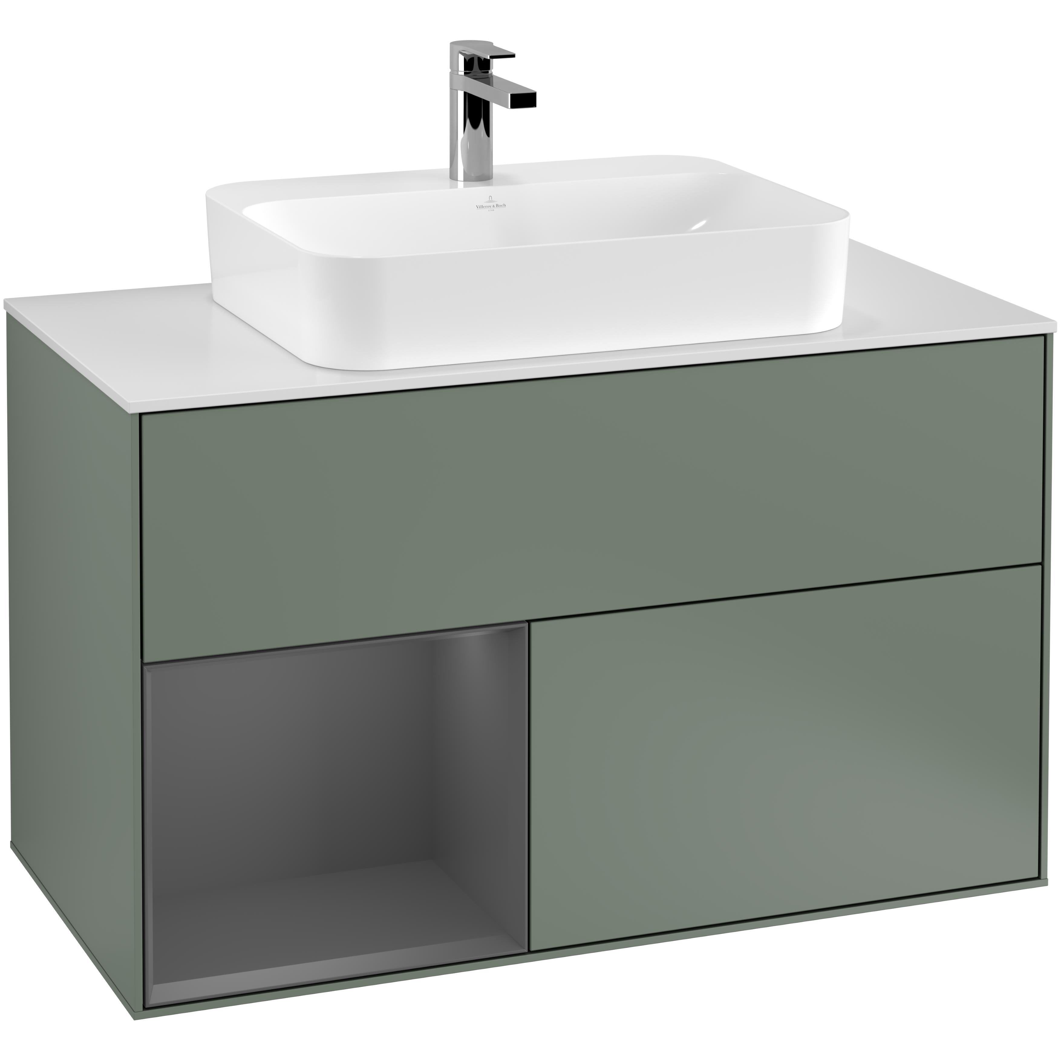 Tvättställsskåp Villeroy & Boch Finion med 2 Lådor Hylla och Bänkskiva för Ytmonterat Tvättställ | badrum - badrumsmobler - tvattstallsskap-och-kommod | KakelKungen