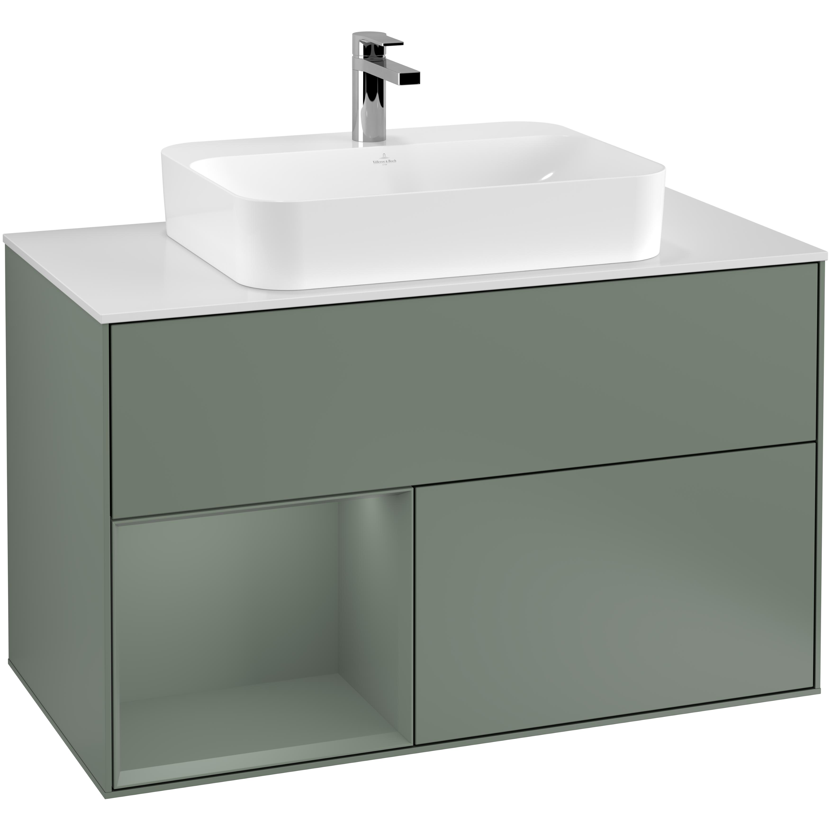 Tvättställsskåp Villeroy & Boch Finion med 2 Lådor Hylla och Bänkskiva för Ytmonterat Tvättställ | badrum - badrumsmobler - tvattstallsskap-och-kommod | KakelKungen