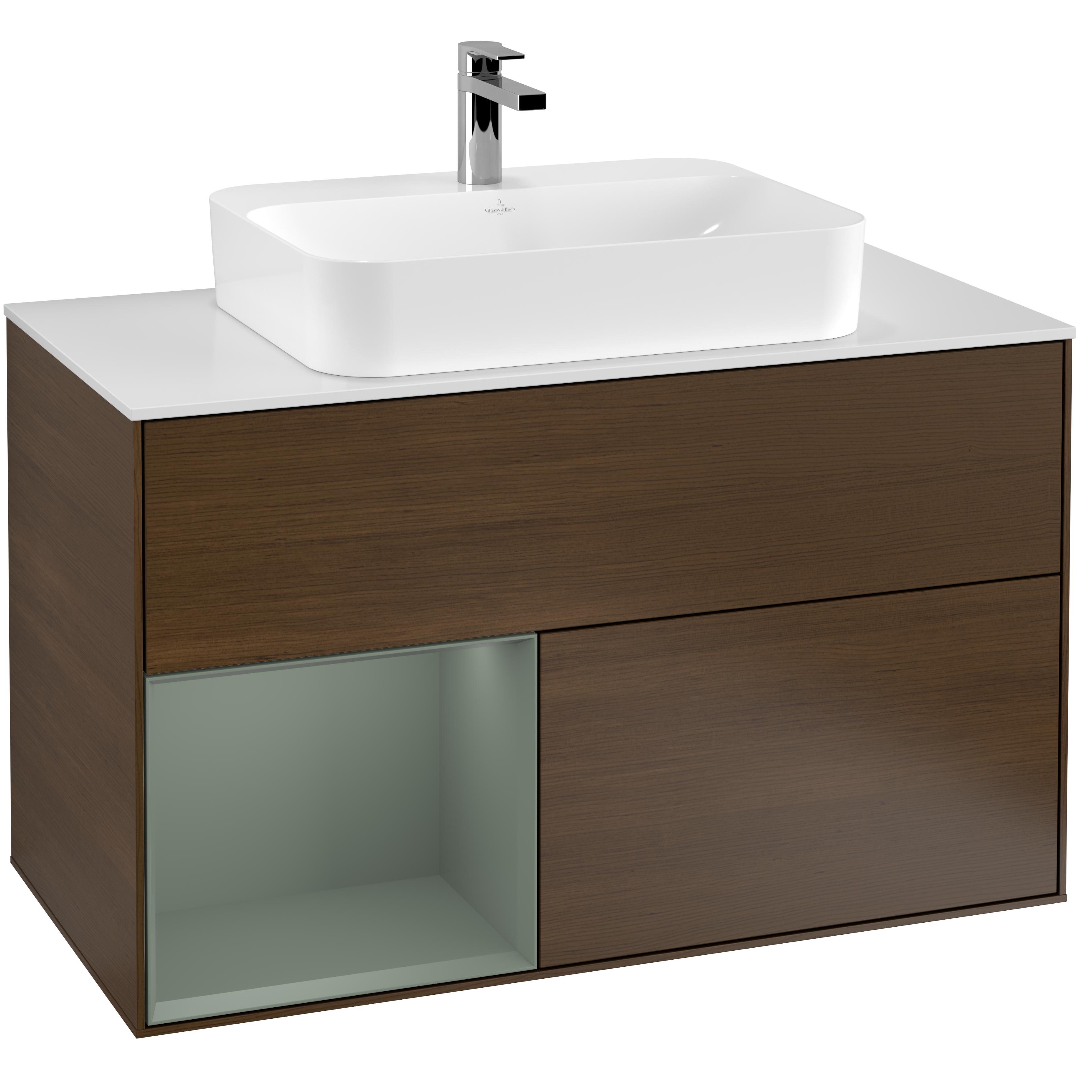 Tvättställsskåp Villeroy & Boch Finion med 2 Lådor Hylla och Bänkskiva för Ytmonterat Tvättställ | badrum - badrumsmobler - tvattstallsskap-och-kommod | KakelKungen