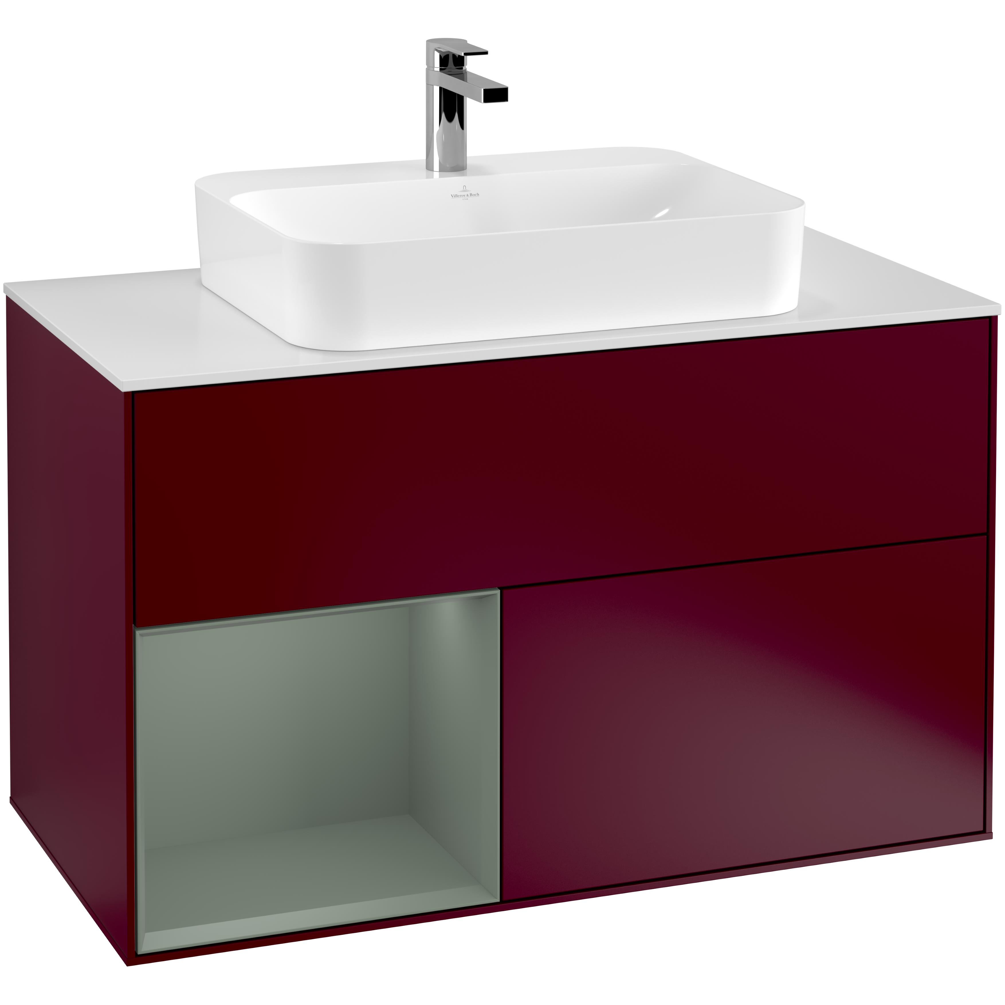 Tvättställsskåp Villeroy & Boch Finion med 2 Lådor Hylla och Bänkskiva för Ytmonterat Tvättställ | badrum - badrumsmobler - tvattstallsskap-och-kommod | KakelKungen