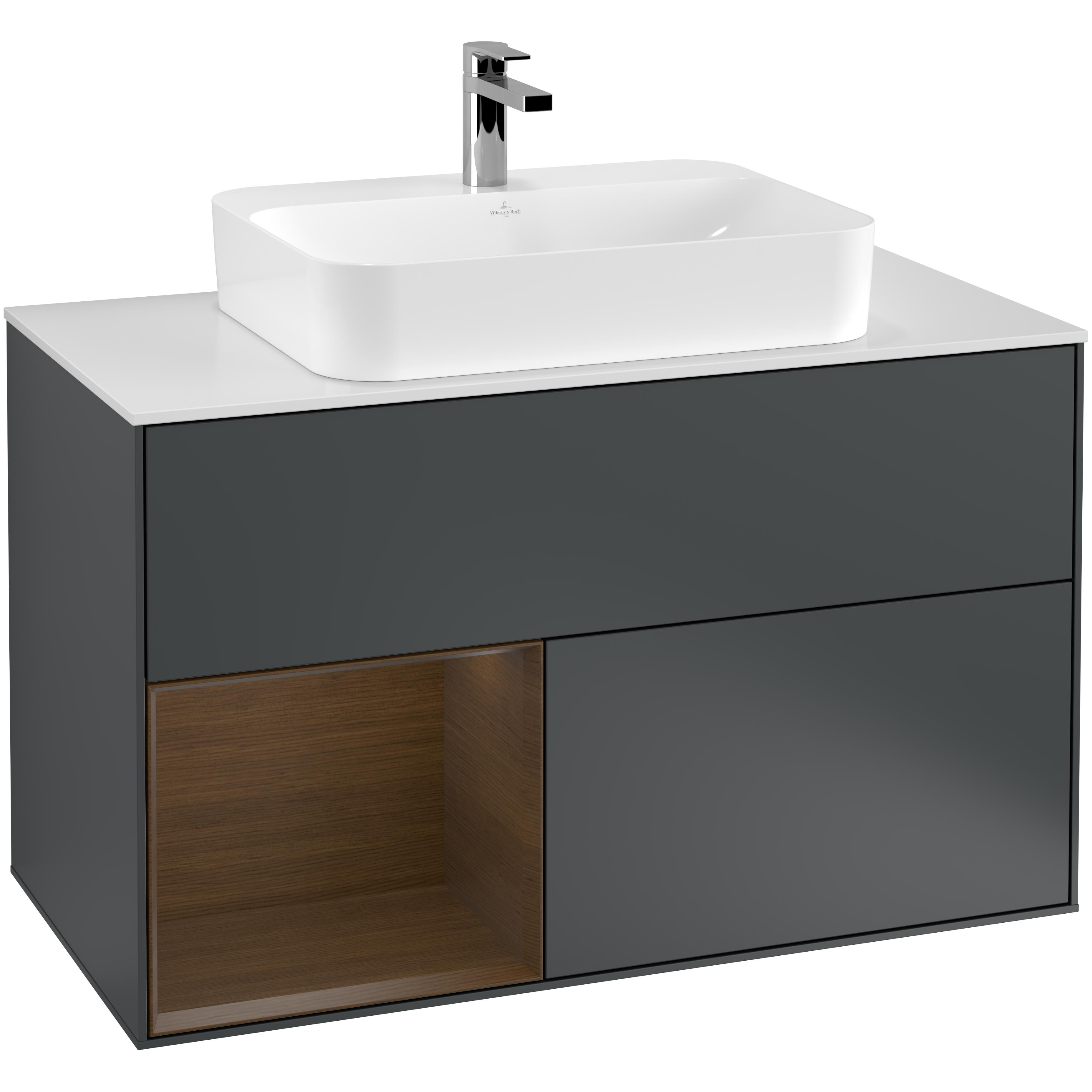 Tvättställsskåp Villeroy & Boch Finion med 2 Lådor Hylla och Bänkskiva för Ytmonterat Tvättställ | badrum - badrumsmobler - tvattstallsskap-och-kommod | KakelKungen