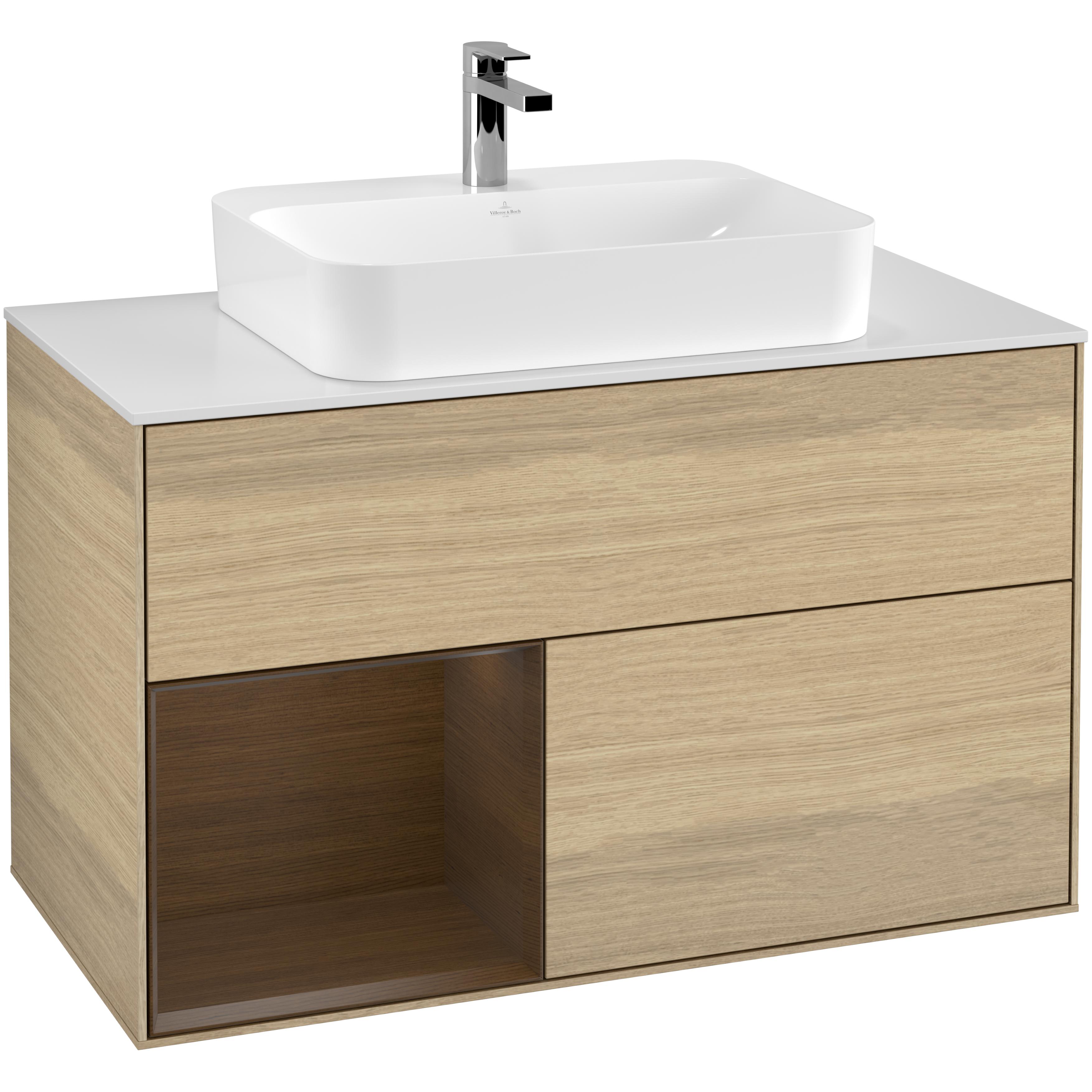 Tvättställsskåp Villeroy & Boch Finion med 2 Lådor Hylla och Bänkskiva för Ytmonterat Tvättställ | badrum - badrumsmobler - tvattstallsskap-och-kommod | KakelKungen