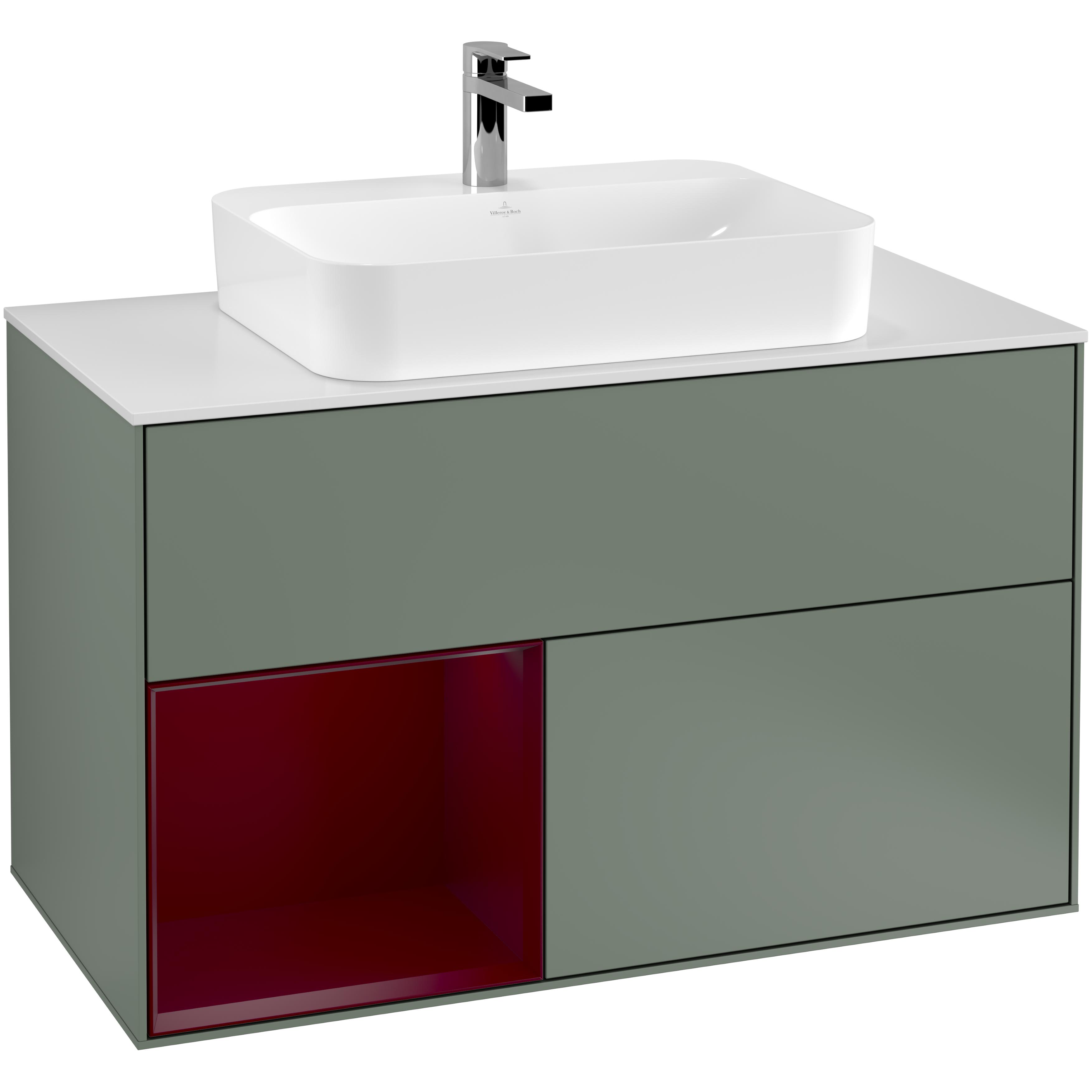 Tvättställsskåp Villeroy & Boch Finion med 2 Lådor Hylla och Bänkskiva för Ytmonterat Tvättställ | badrum - badrumsmobler - tvattstallsskap-och-kommod | KakelKungen